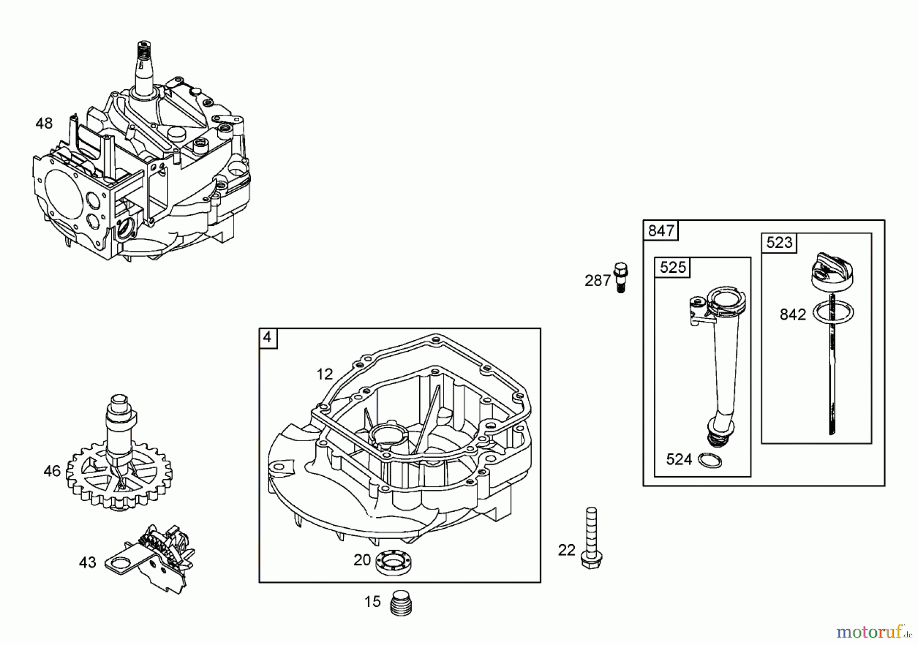  Toro Neu Mowers, Walk-Behind Seite 1 20055 - Toro Super Recycler Lawn Mower, 2006 (260000001-260999999) CRANKCASE ASSEMBLY BRIGGS AND STRATTON 125K02-0189-E1