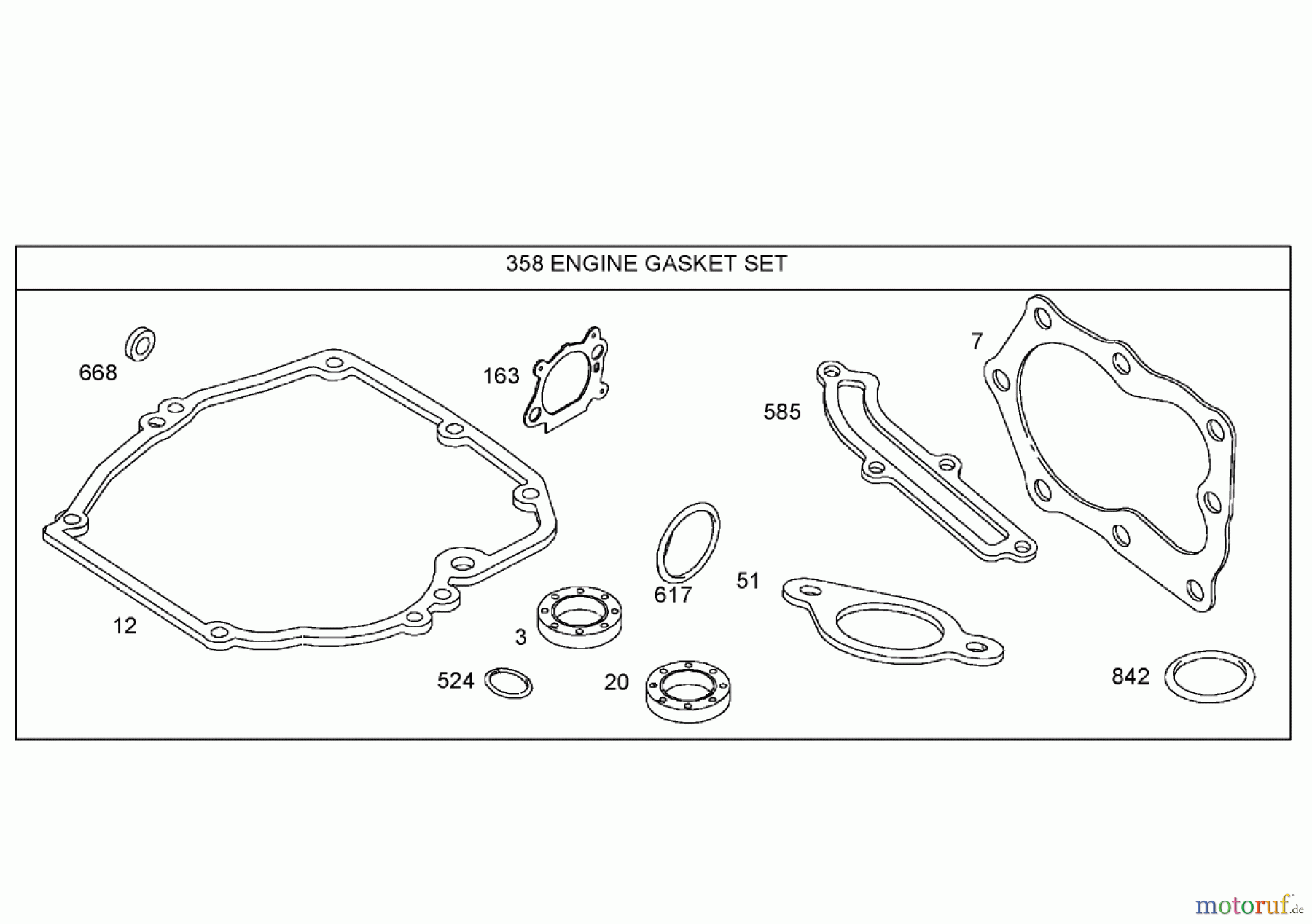  Toro Neu Mowers, Walk-Behind Seite 1 20056 - Toro Super Recycler Lawn Mower, 2005 (250000001-250999999) 358 ENGINE GASKET SET ASSEMBLY BRIGGS AND STRATTON 125K02-0187-E1