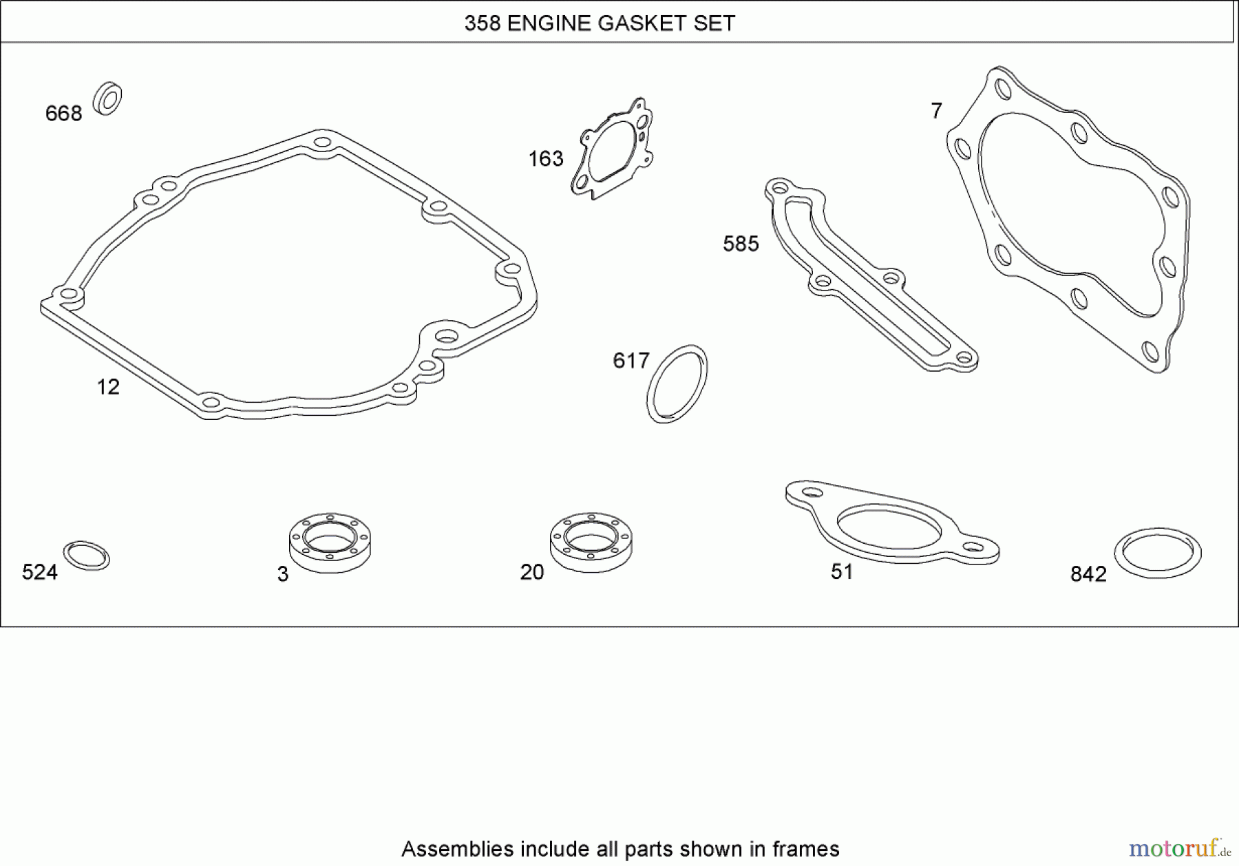  Toro Neu Mowers, Walk-Behind Seite 1 20056 - Toro Super Recycler Lawn Mower, 2007 (270000001-270999999) ENGINE GASKET SET BRIGGS AND STRATTON 126T02-0209-B1