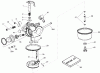 Toro 20073 - 22" Recycler Lawn Mower, 2007 (270000001-270999999) Pièces détachées CARBURETOR ASSEMBLY NO. 640350 TECUMSEH LV195EA-362089D