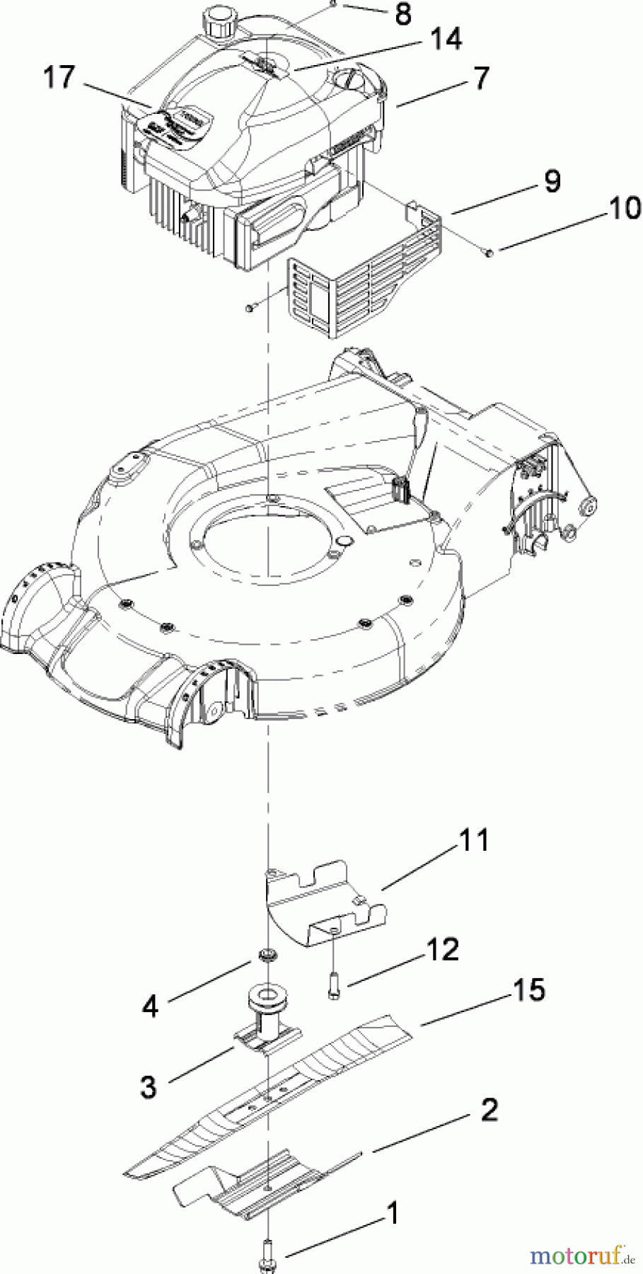  Toro Neu Mowers, Walk-Behind Seite 1 20090C - Toro Super Recycler Lawn Mower, 2008 (280000001-280999999) ENGINE ASSEMBLY