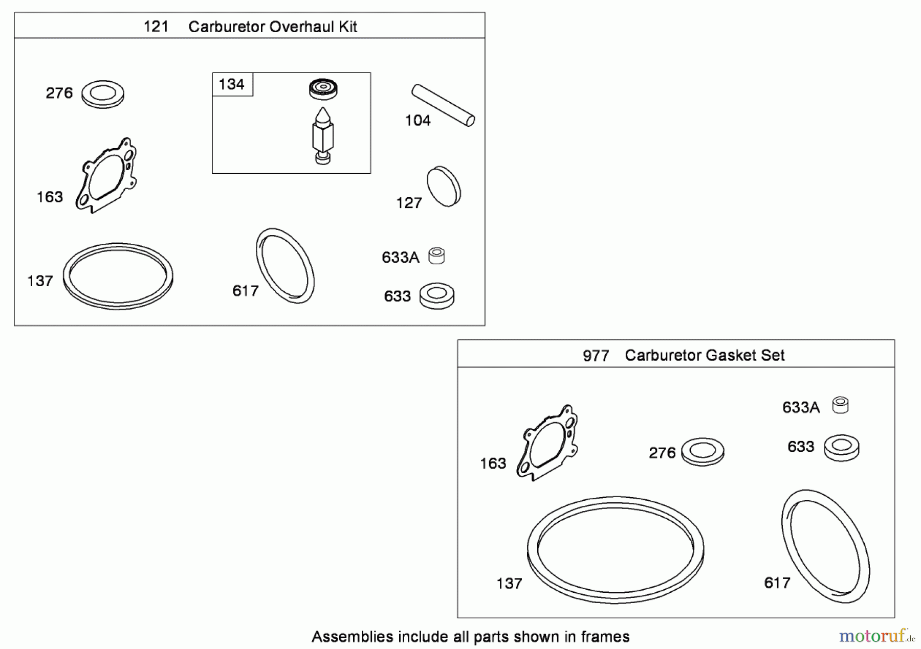  Toro Neu Mowers, Walk-Behind Seite 1 20091C - Toro Super Recycler Lawn Mower, 2008 (280000001-280999999) CARBURETOR OVERHAUL KIT BRIGGS AND STRATTON 126T02-0236-B1