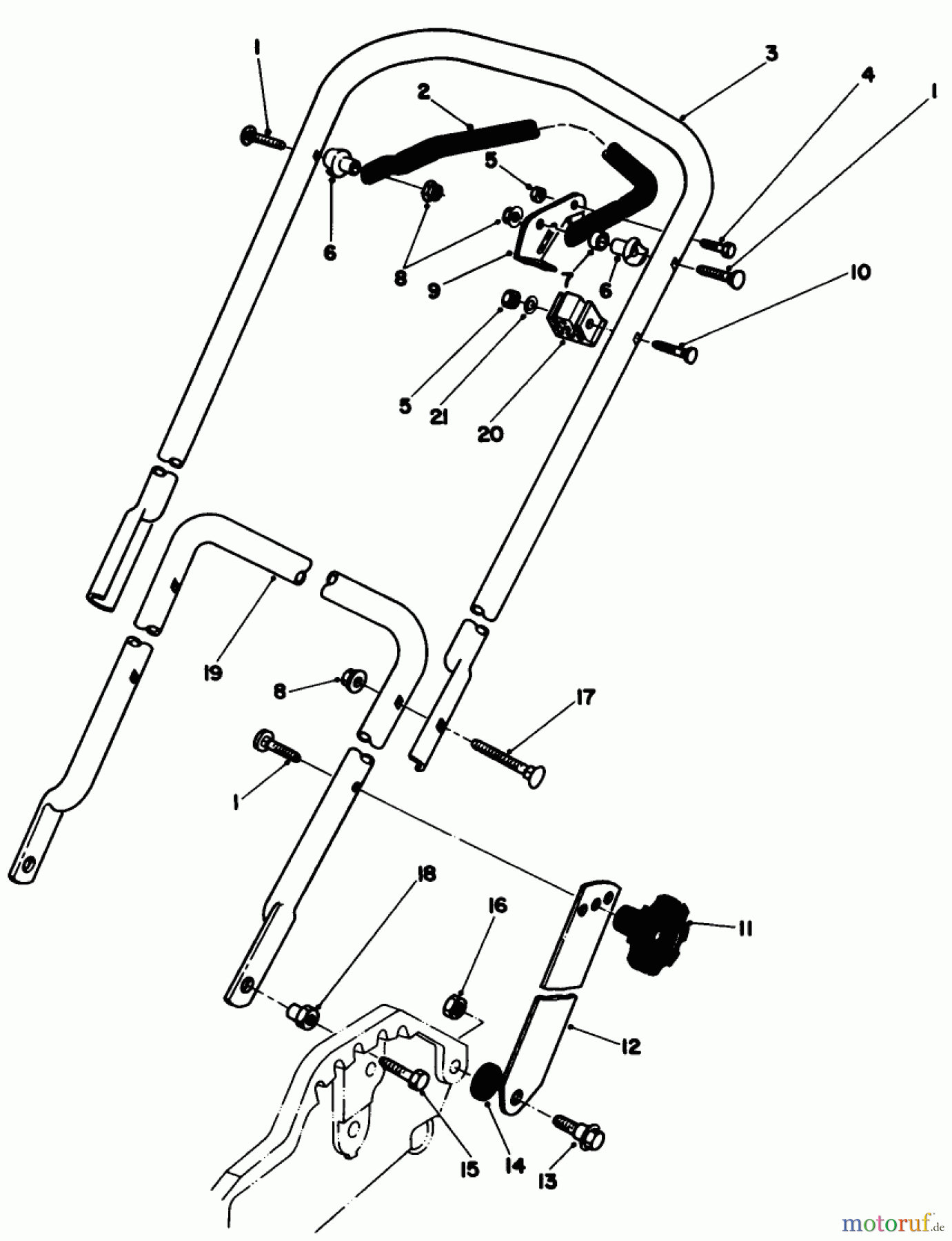  Toro Neu Mowers, Walk-Behind Seite 1 20574 - Toro Lawnmower, 1989 (9000001-9999999) HANDLE ASSEMBLY