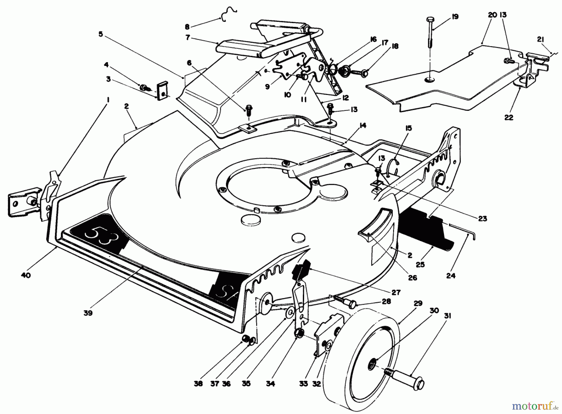  Toro Neu Mowers, Walk-Behind Seite 1 20622C - Toro Lawnmower, 1987 (7000001-7999999) HOUSING ASSEMBLY