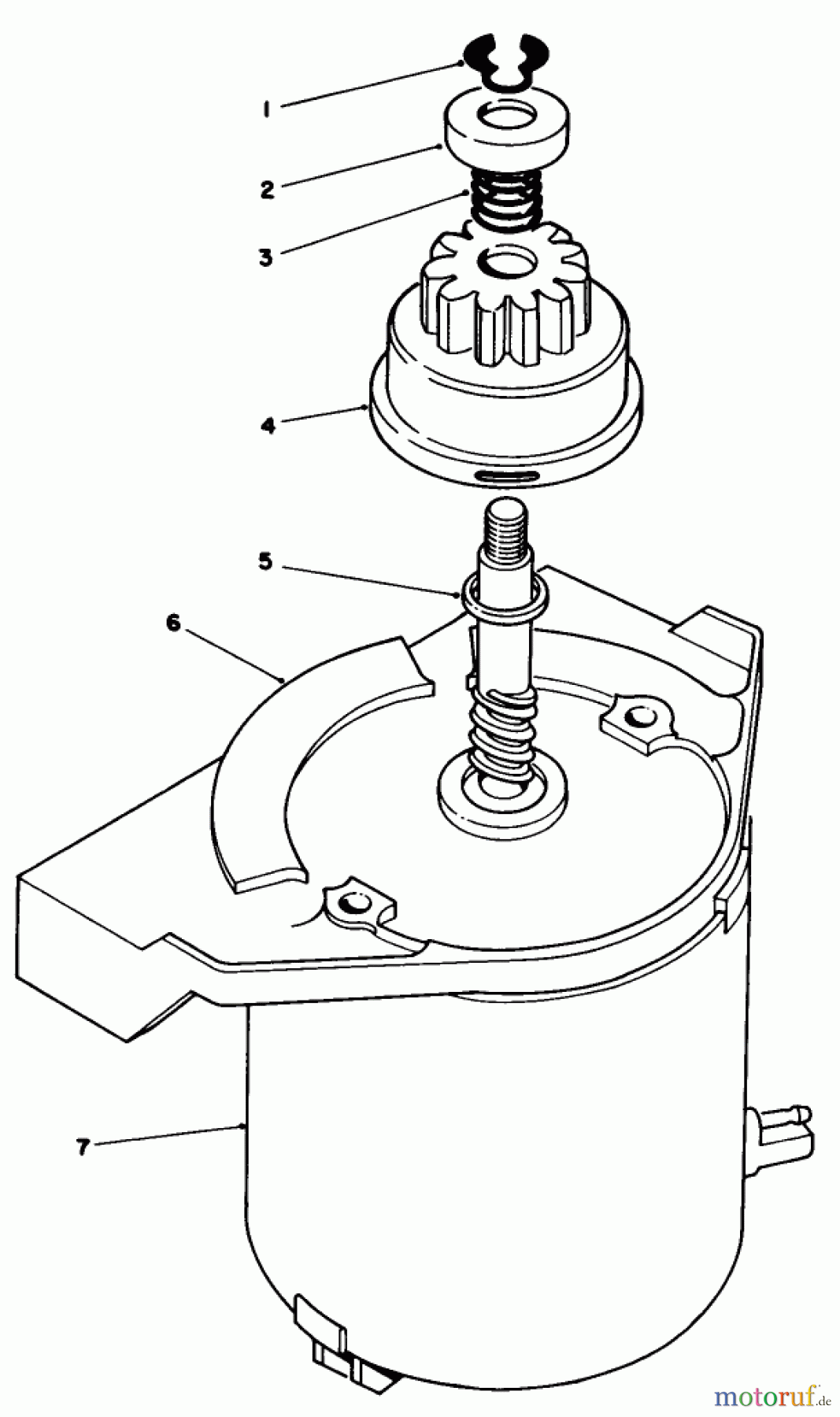  Toro Neu Mowers, Walk-Behind Seite 1 20624 - Toro Lawnmower, 1987 (7000001-7999999) STARTER MOTOR ASSEMBLY NO. 53-4500