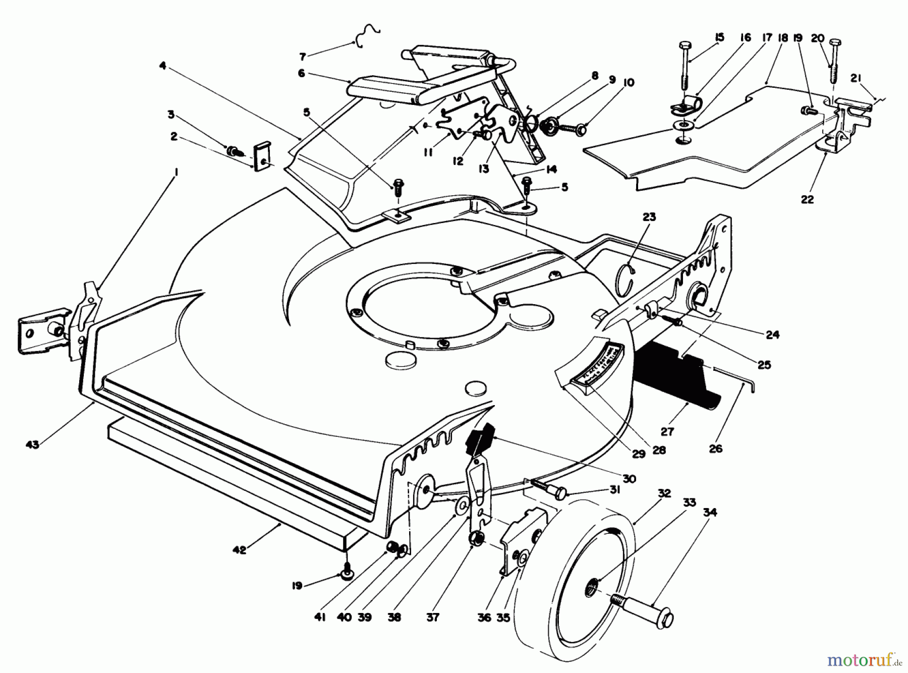  Toro Neu Mowers, Walk-Behind Seite 1 20628C - Toro Lawnmower, 1986 (6000001-6999999) HOUSING ASSEMBLY