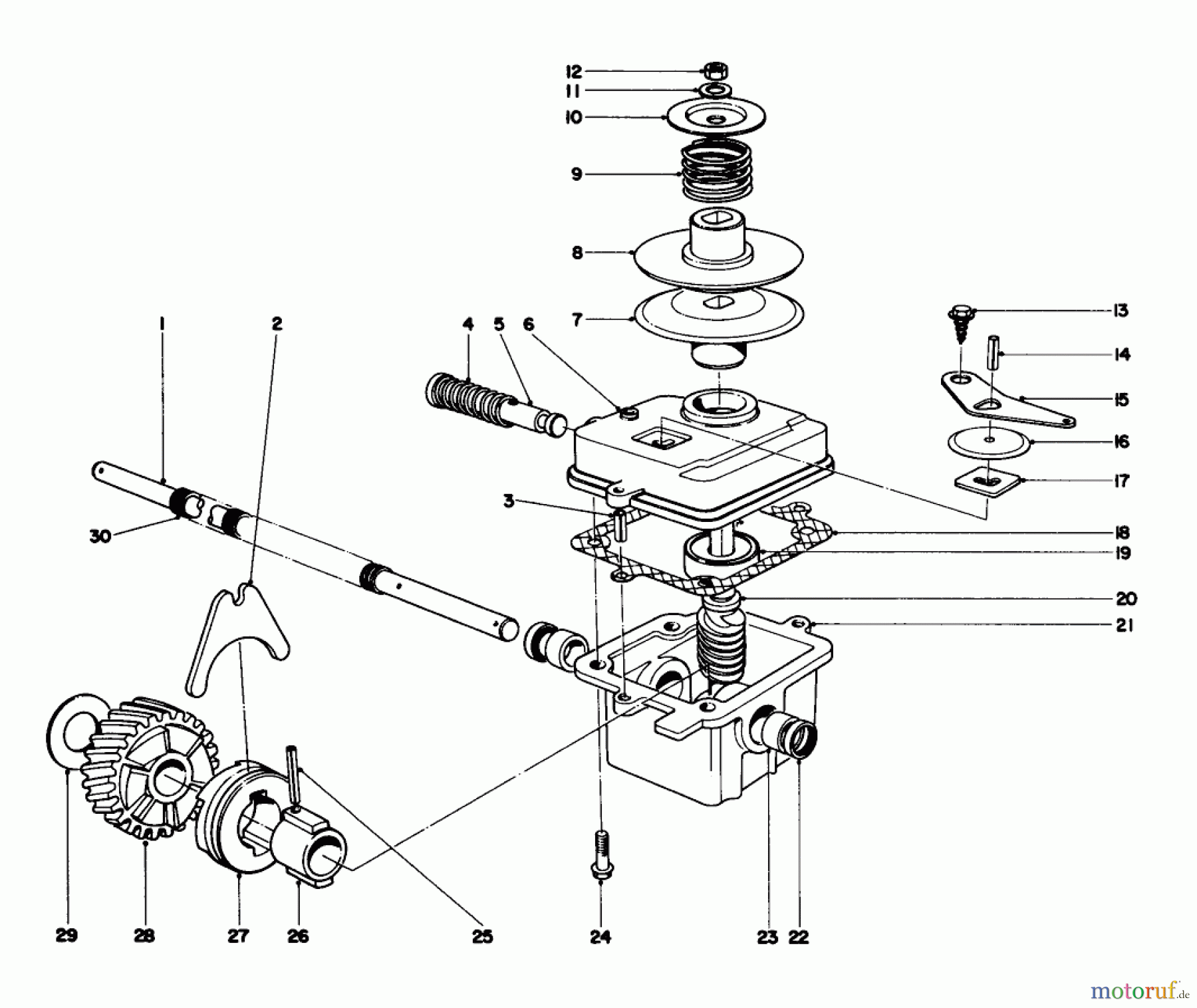  Toro Neu Mowers, Walk-Behind Seite 1 20660 - Toro Lawnmower, 1975 (5000001-5999999) GEAR CASE ASSEMBLY