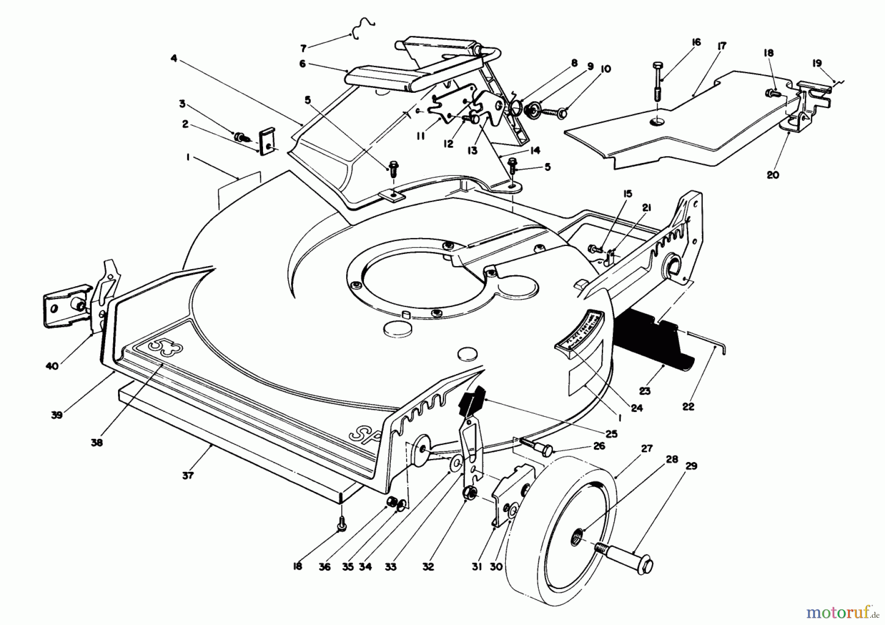  Toro Neu Mowers, Walk-Behind Seite 1 20747C - Toro Lawnmower, 1988 (8000001-8999999) HOUSING ASSEMBLY