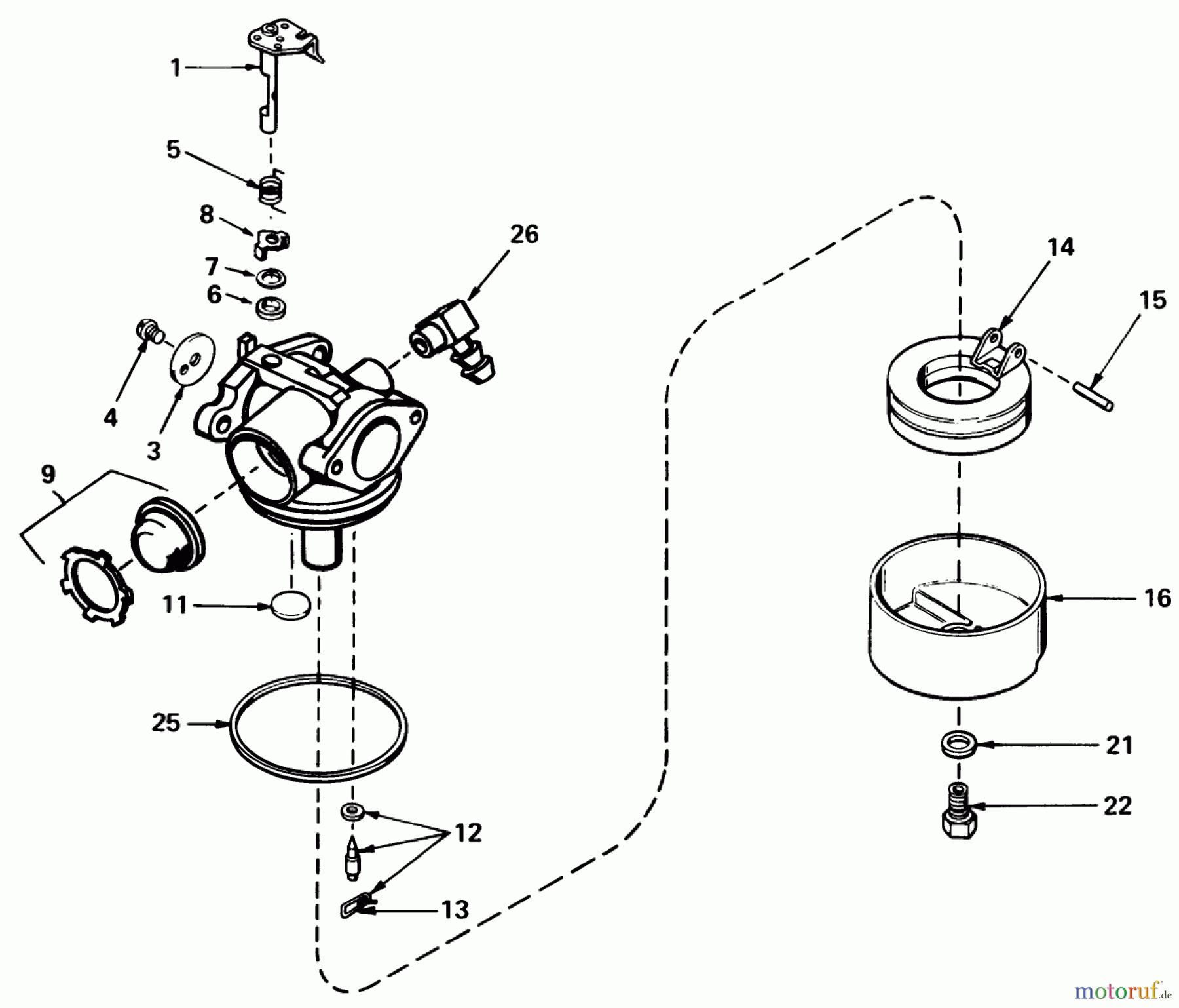  Toro Neu Mowers, Walk-Behind Seite 1 20810 - Toro Lawnmower, 1979 (9000001-9999999) CARBURETOR NO. 632050