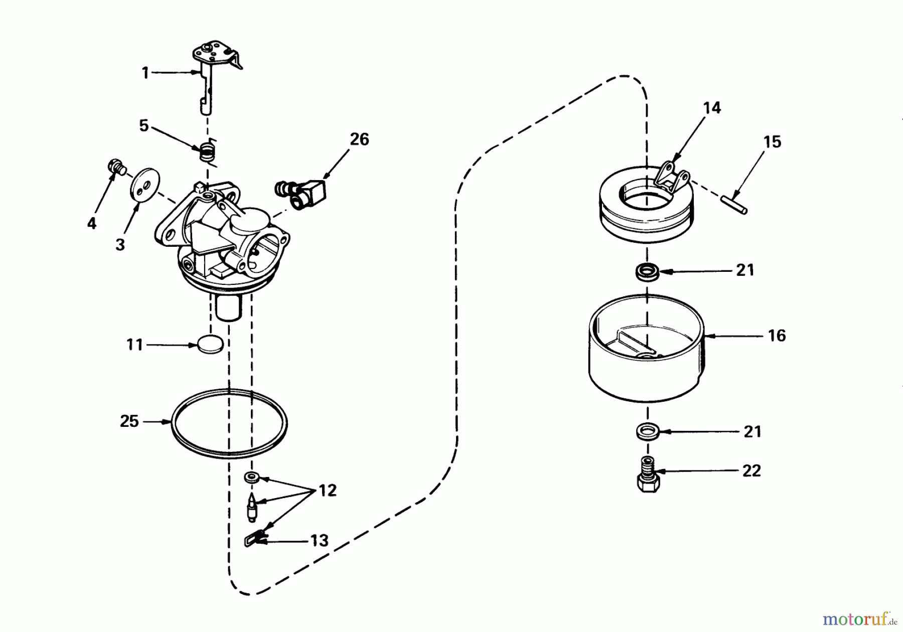  Toro Neu Mowers, Walk-Behind Seite 2 21711 - Toro Guardian Lawnmower, 1974 (4000001-4999999) CARBURETOR NO. 631784 (MOWER MODEL NO.21610 & 21711)