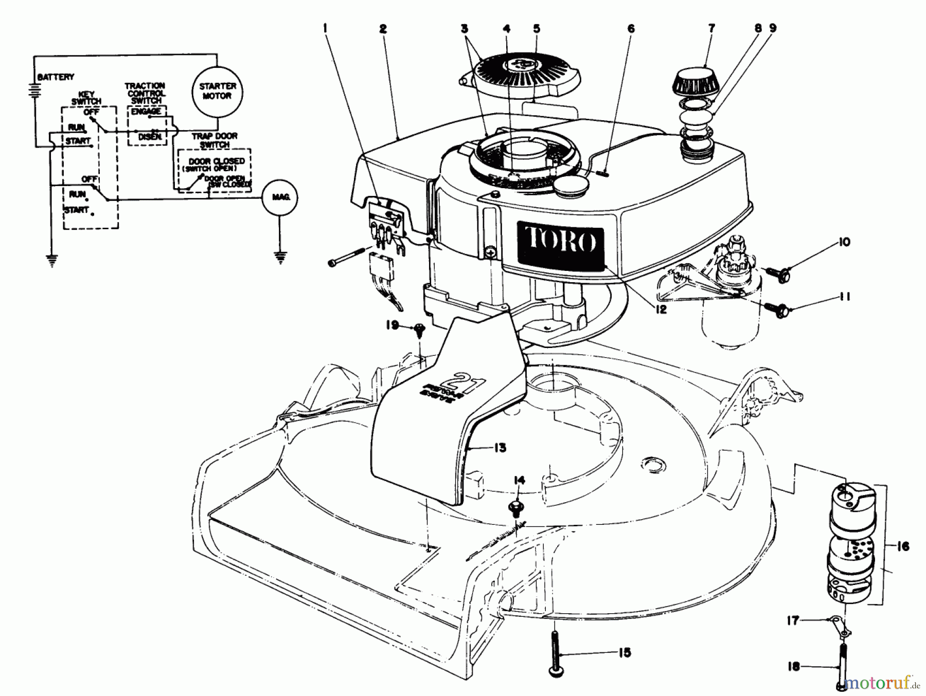  Toro Neu Mowers, Walk-Behind Seite 2 21738 - Toro Whirlwind Lawnmower, 1981 (1000001-1999999) ENGINE ASSEMBLY