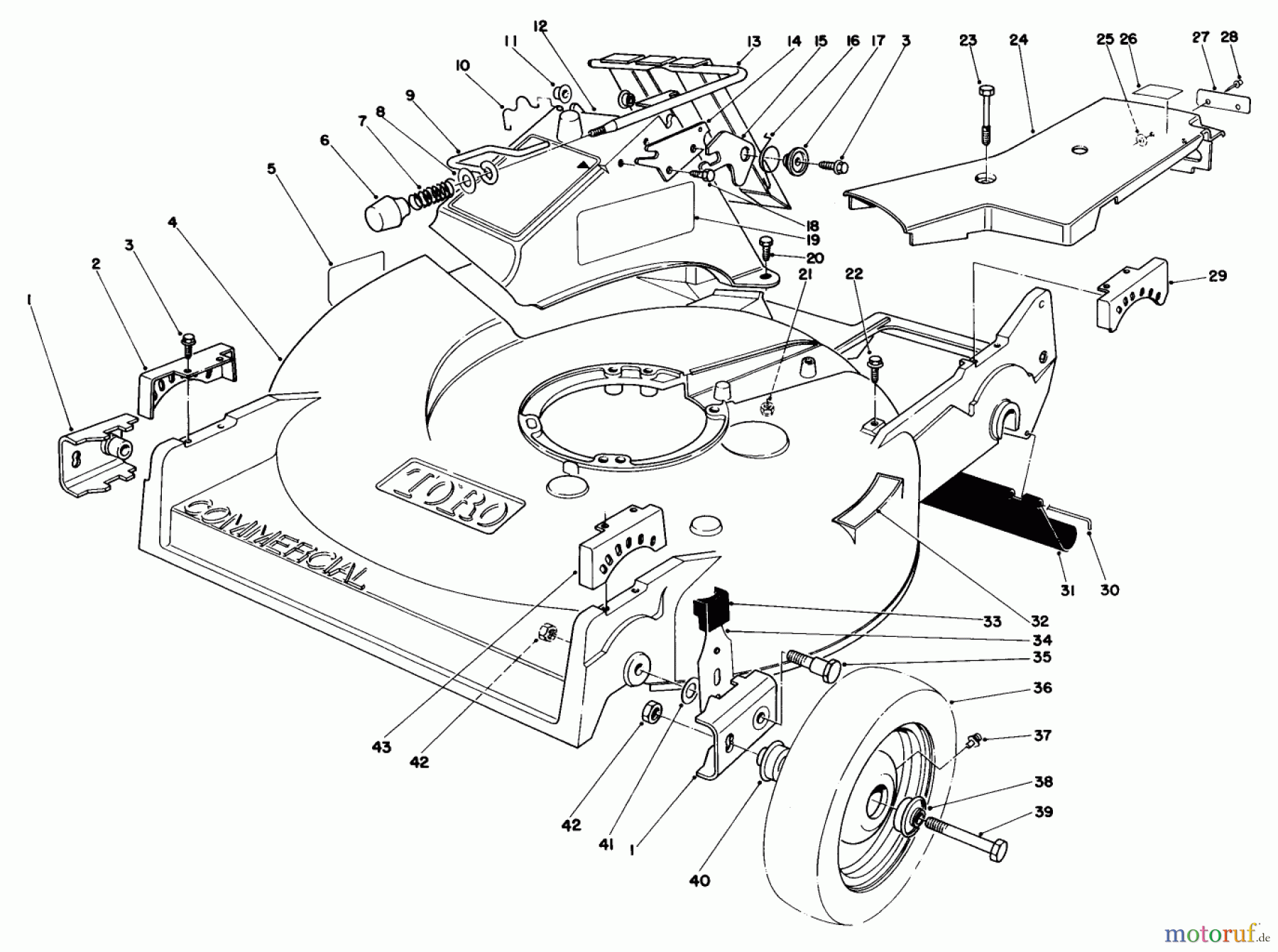  Toro Neu Mowers, Walk-Behind Seite 2 22015 - Toro Lawnmower, 1984 (4000001-4999999) HOUSING ASSEMBLY (MODEL 22020)