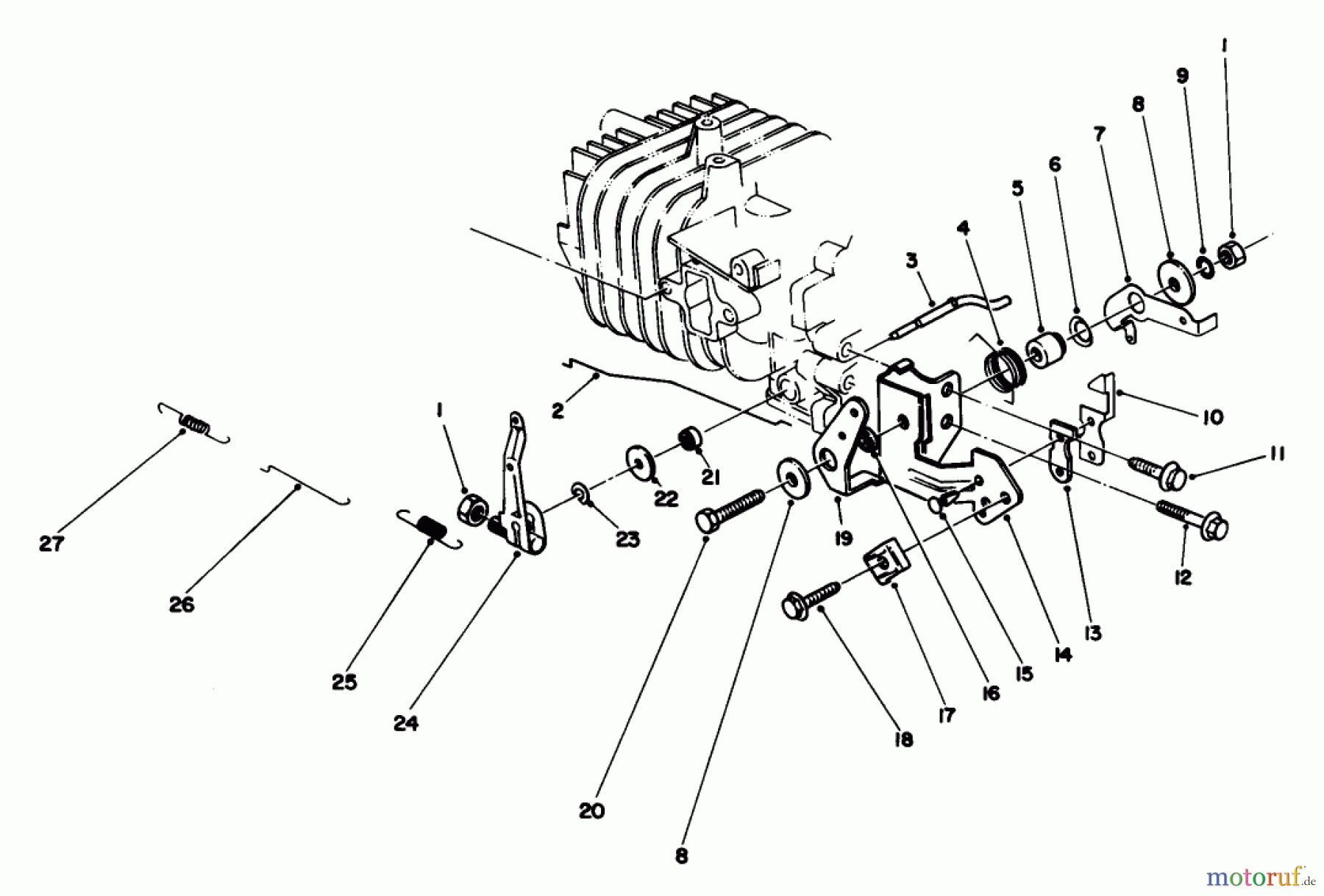  Toro Neu Mowers, Walk-Behind Seite 2 22025C - Toro Lawnmower, 1987 (7000001-7999999) GOVERNOR ASSEMBLY (MODEL NO. 47PG6)