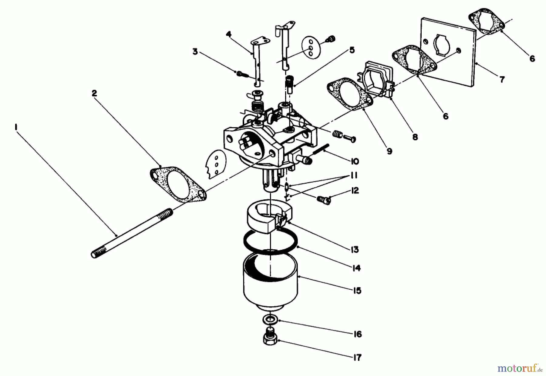  Toro Neu Mowers, Walk-Behind Seite 2 22035 - Toro Lawnmower, 1985 (5000001-5999999) CARBURETOR ASSEMBLY