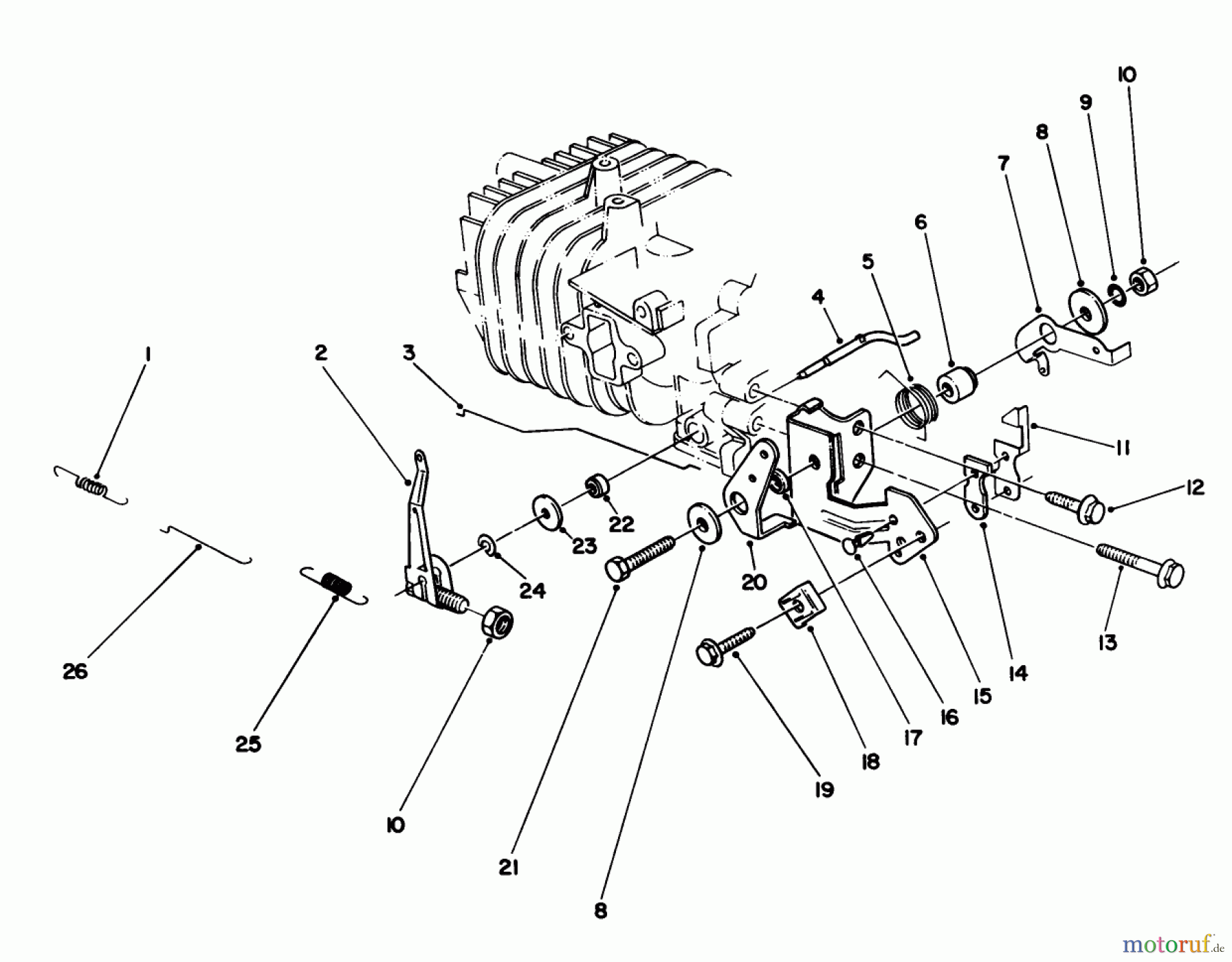  Toro Neu Mowers, Walk-Behind Seite 2 22580 - Toro Lawnmower, 1991 (1000001-1999999) GOVERNOR ASSEMBLY (MODEL NO. 47PL0-3)