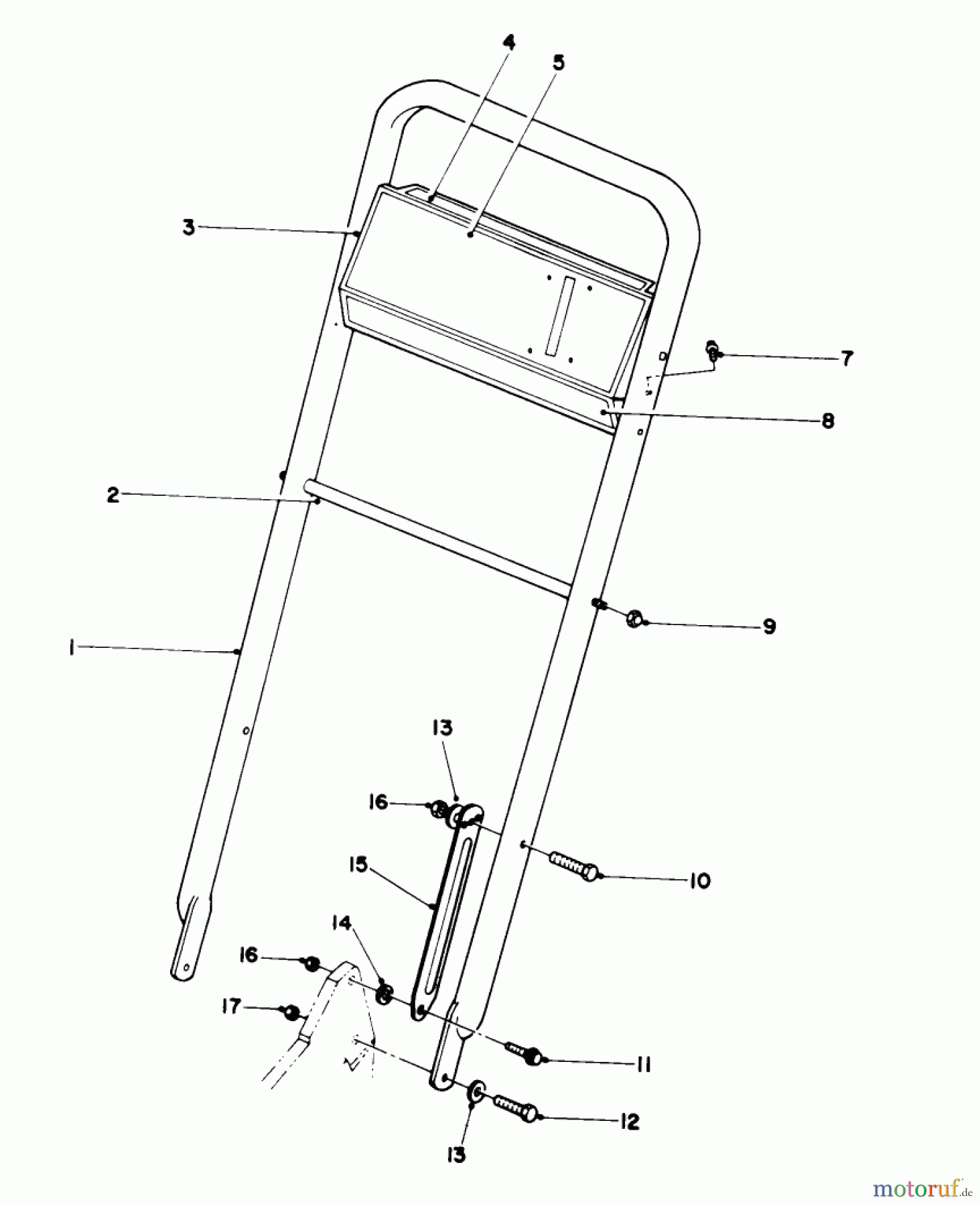  Toro Neu Mowers, Walk-Behind Seite 2 22151 - Toro Lawnmower, 1995 (5900001-5999999) HANDLE ASSEMBLY