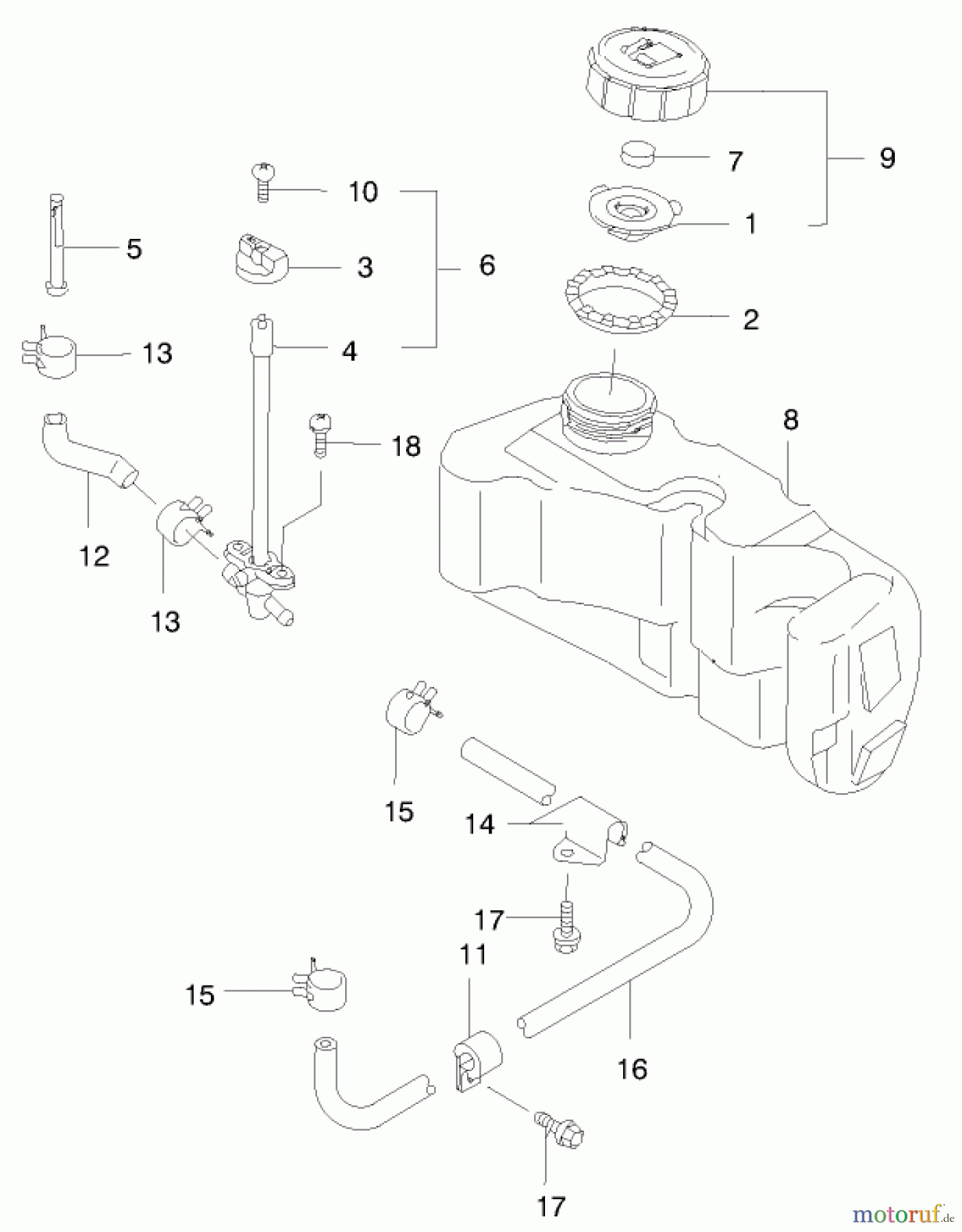  Toro Neu Mowers, Walk-Behind Seite 2 22170 - Toro Recycler Mower, 2000 (200000001-200999999) FUEL TANK/FUEL VALVE