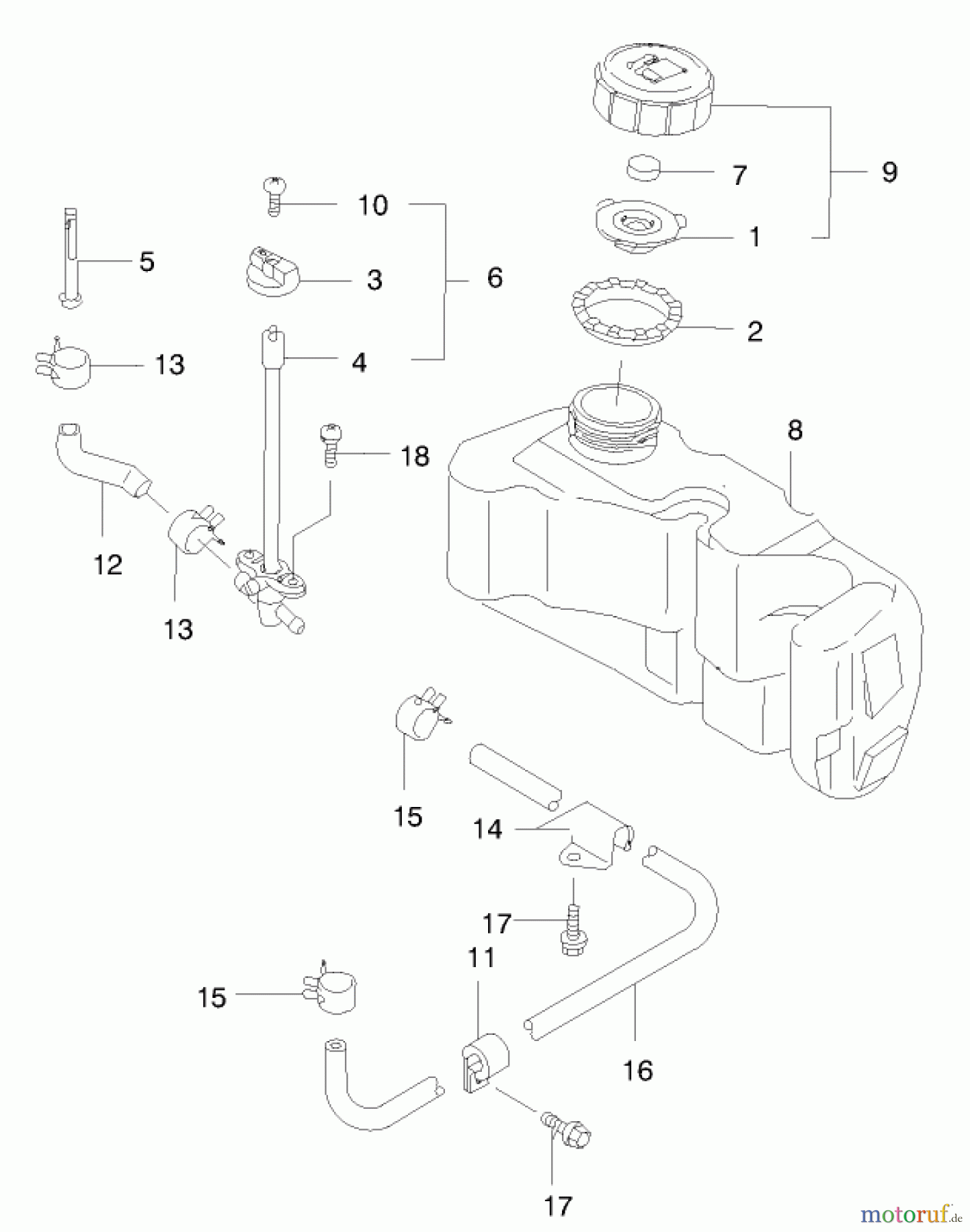  Toro Neu Mowers, Walk-Behind Seite 2 22171 - Toro Recycler Mower, 2000 (200000001-200999999) FUEL TANK/FUEL VALVE