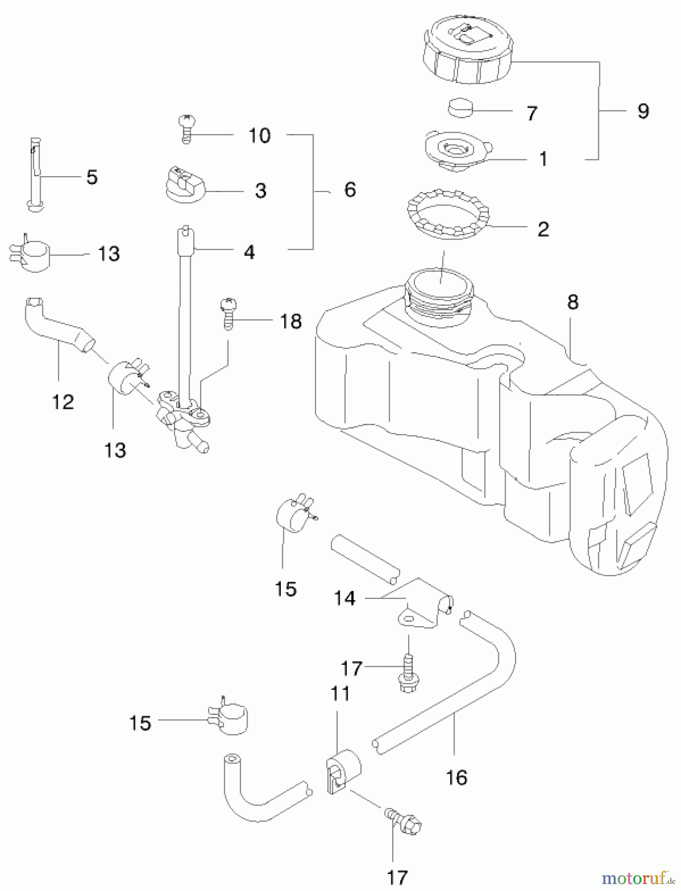  Toro Neu Mowers, Walk-Behind Seite 2 22172 - Toro Recycler Mower, 1999 (9900001-9999999) FUEL TANK/FUEL VALVE