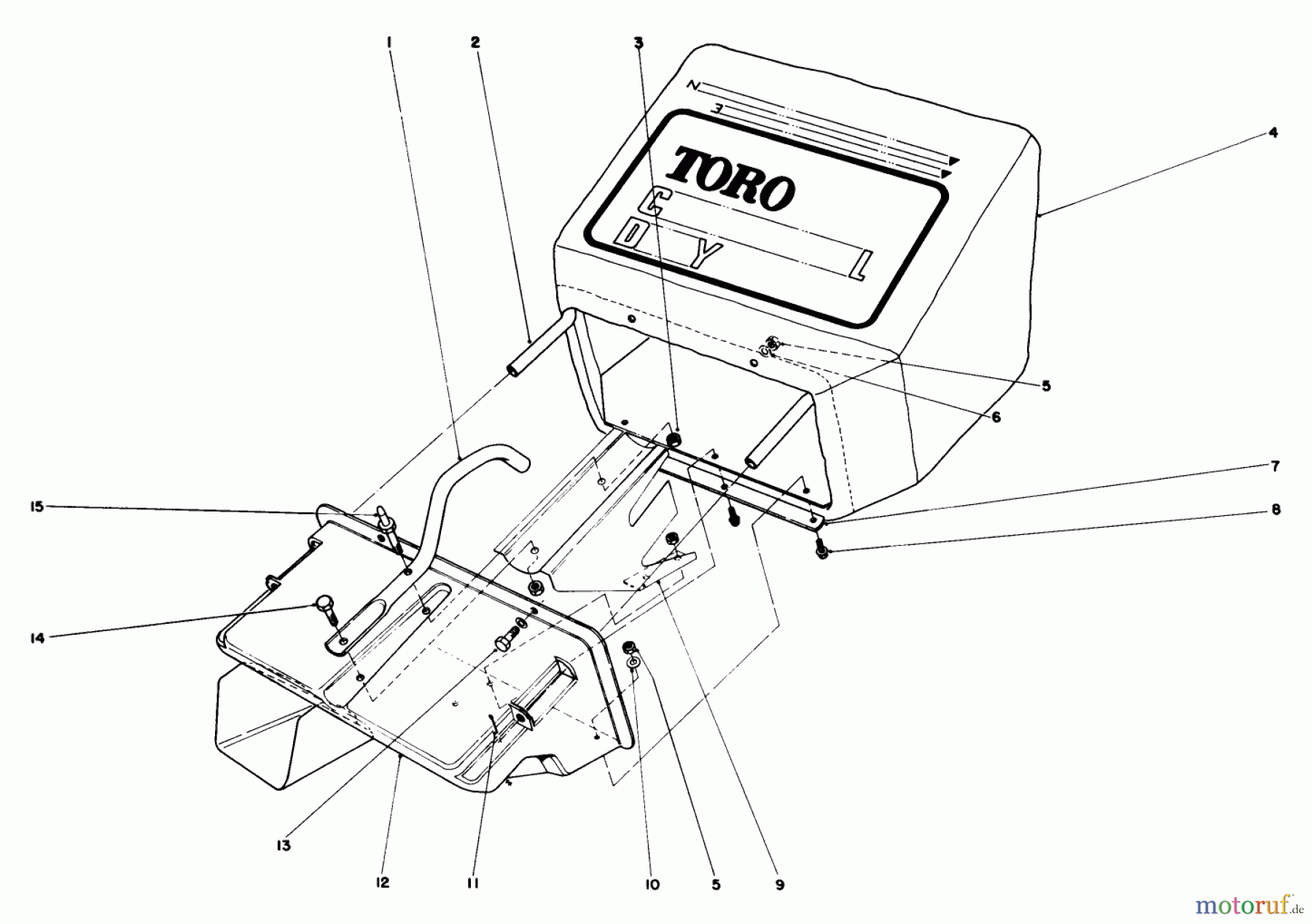  Toro Neu Mowers, Walk-Behind Seite 2 23450 - Toro Lawnmower, 1981 (1000001-1999999) GRASS CATCHER ASSEMBLY