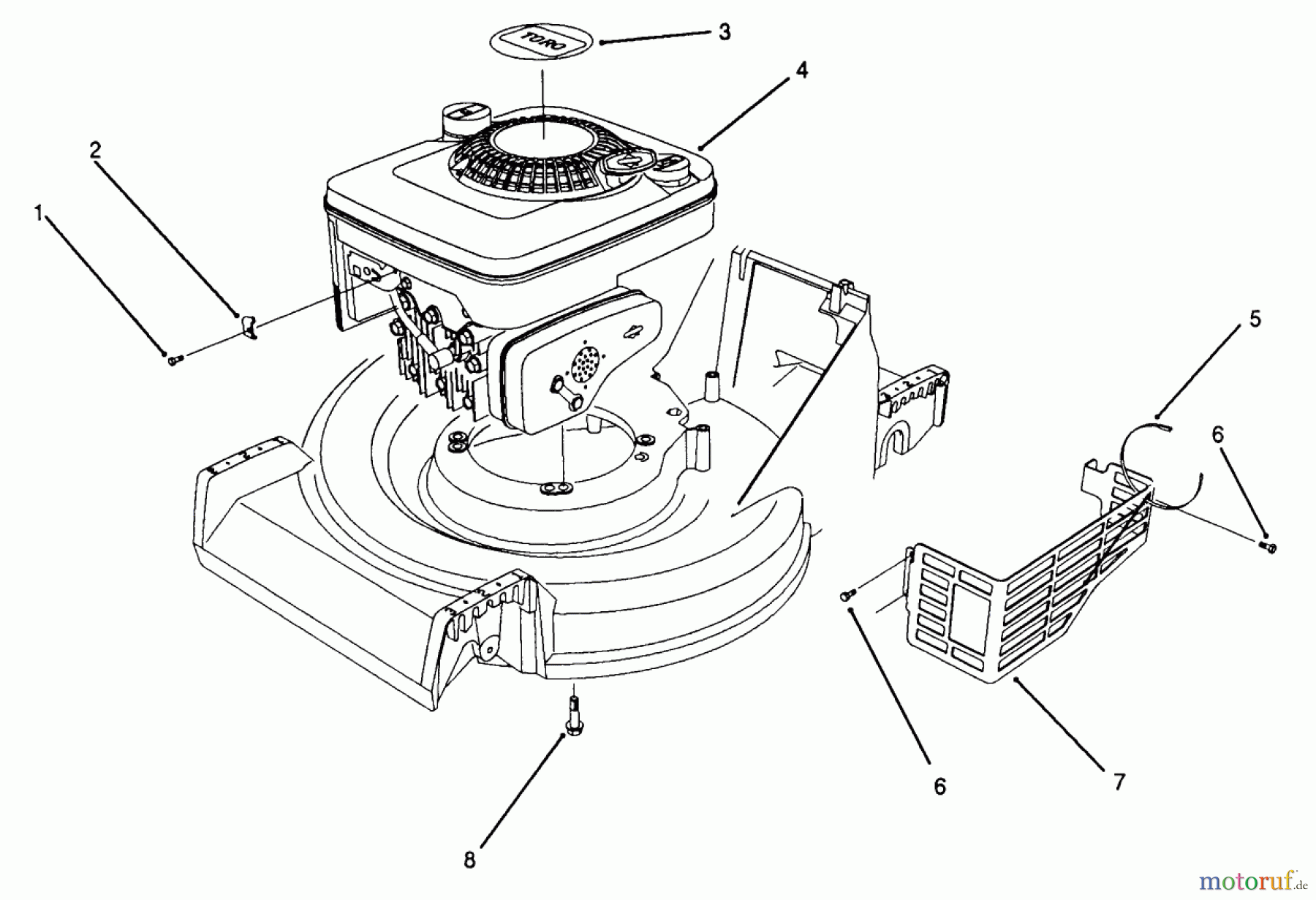  Toro Neu Mowers, Walk-Behind Seite 2 26562 - Toro Lawnmower, 1992 (2000001-2999999) ENGINE ASSEMBLY