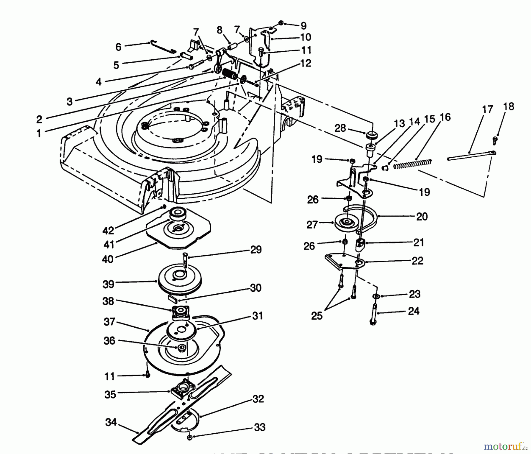  Toro Neu Mowers, Walk-Behind Seite 2 26622 - Toro Lawnmower, 1989 (9000001-9999999) BLADE BRAKE CLUTCH ASSEMBLY