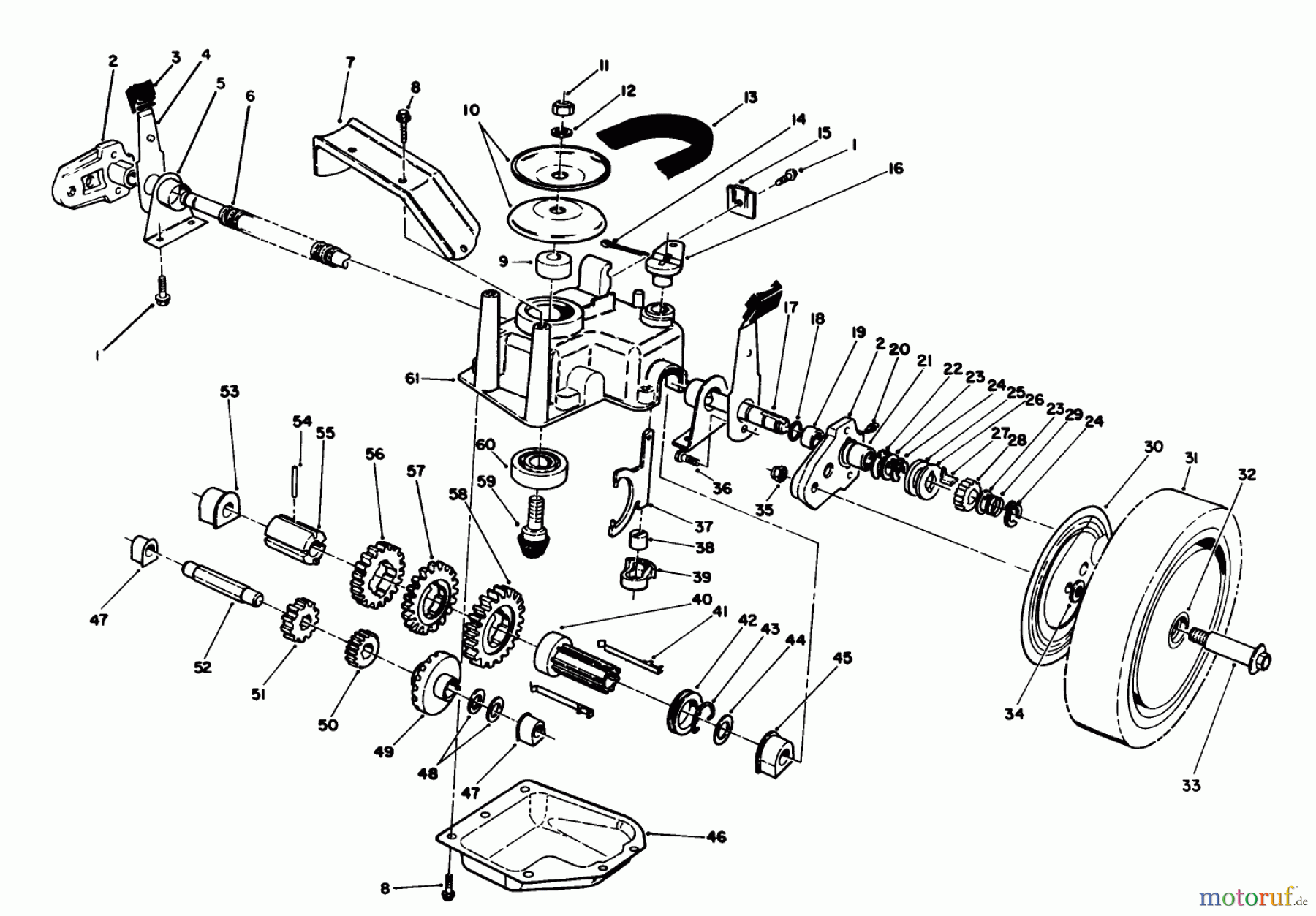  Toro Neu Mowers, Walk-Behind Seite 2 26624 - Toro Lawnmower, 1988 (8000001-8999999) GEAR CASE ASSEMBLY