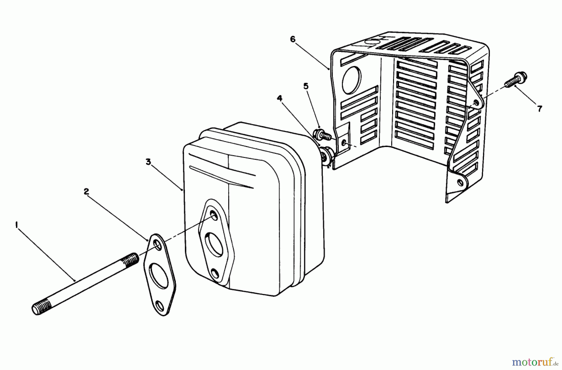  Toro Neu Mowers, Walk-Behind Seite 2 26624 - Toro Lawnmower, 1989 (9000001-9999999) MUFFLER ASSEMBLY (ENGINE MODEL NO. VMG6, VMH7 & VMJ8)