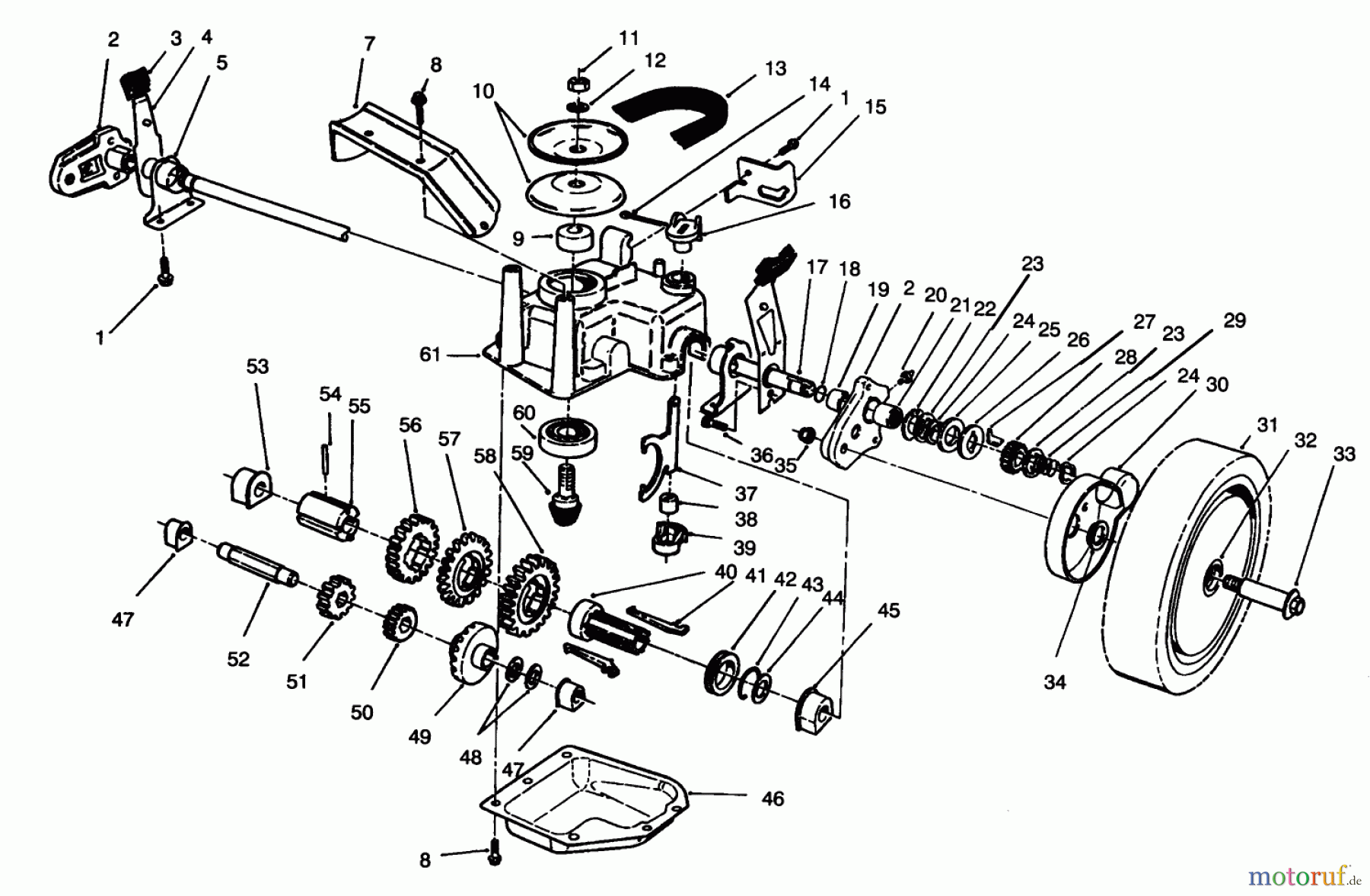  Toro Neu Mowers, Walk-Behind Seite 2 26640B - Toro Lawnmower, 1993 (3900001-3999999) GEAR CASE ASSEMBLY