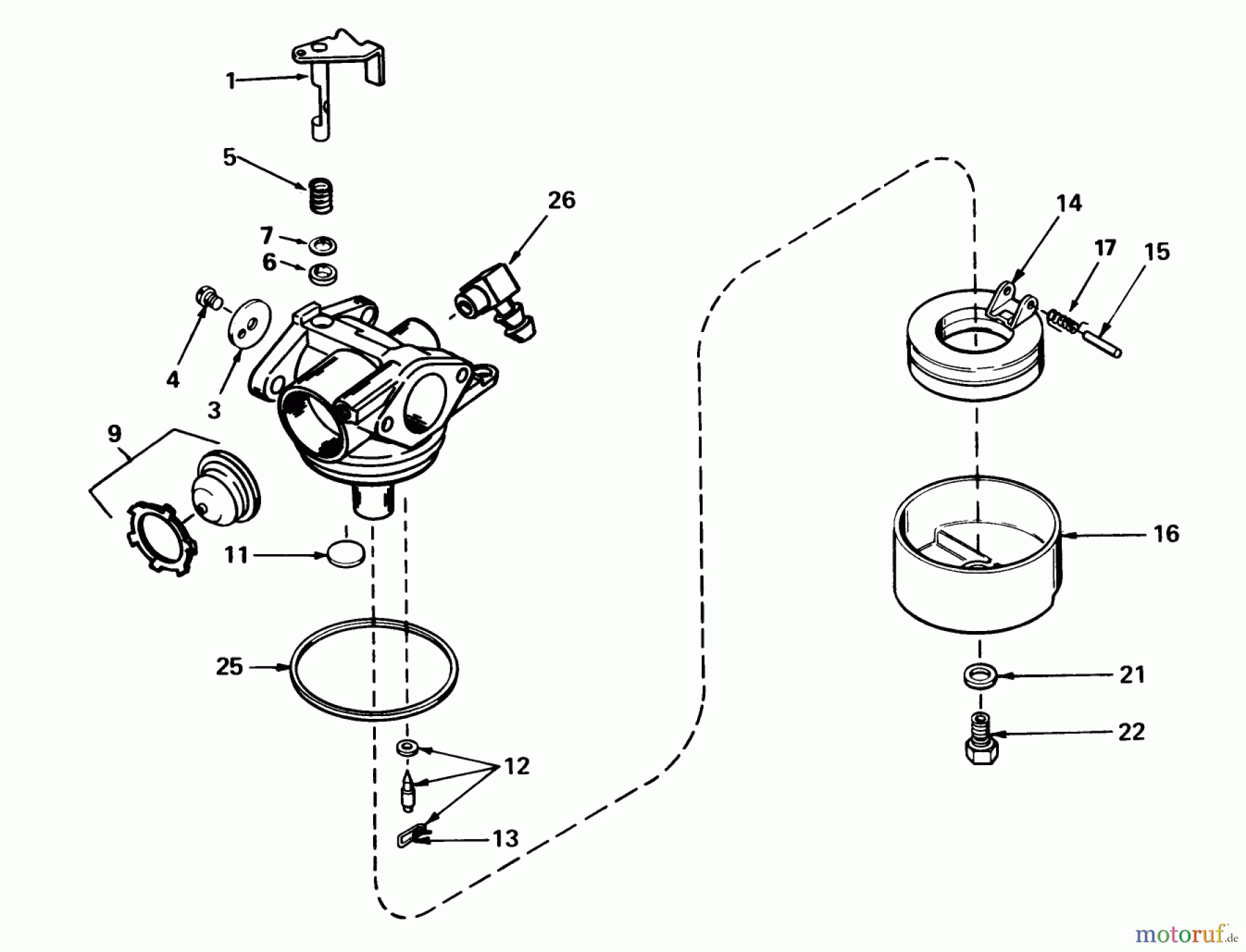  Toro Neu Mowers, Walk-Behind Seite 2 26651 - Toro Lawnmower, 1989 (9000001-9999999) CARBURETOR TECUMSEH NO. 632434