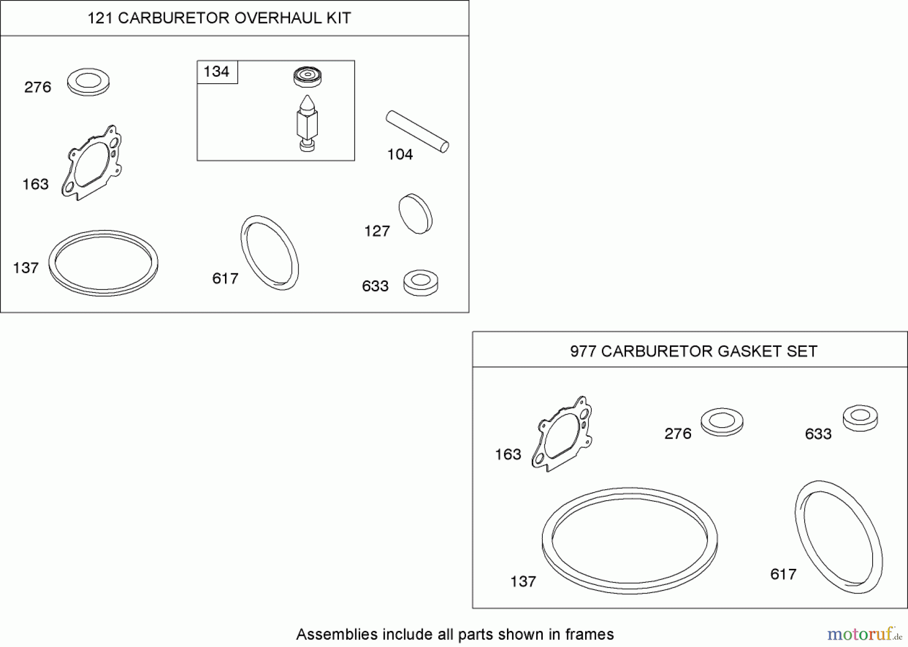  Toro Neu Mowers, Walk-Behind Seite 2 447E (R48) - Toro R48 Recycling Mower, 2009 (290000001-290999999) CARBURETOR OVERHAUL KIT BRIGGS AND STRATTON 126T05-1840-B1