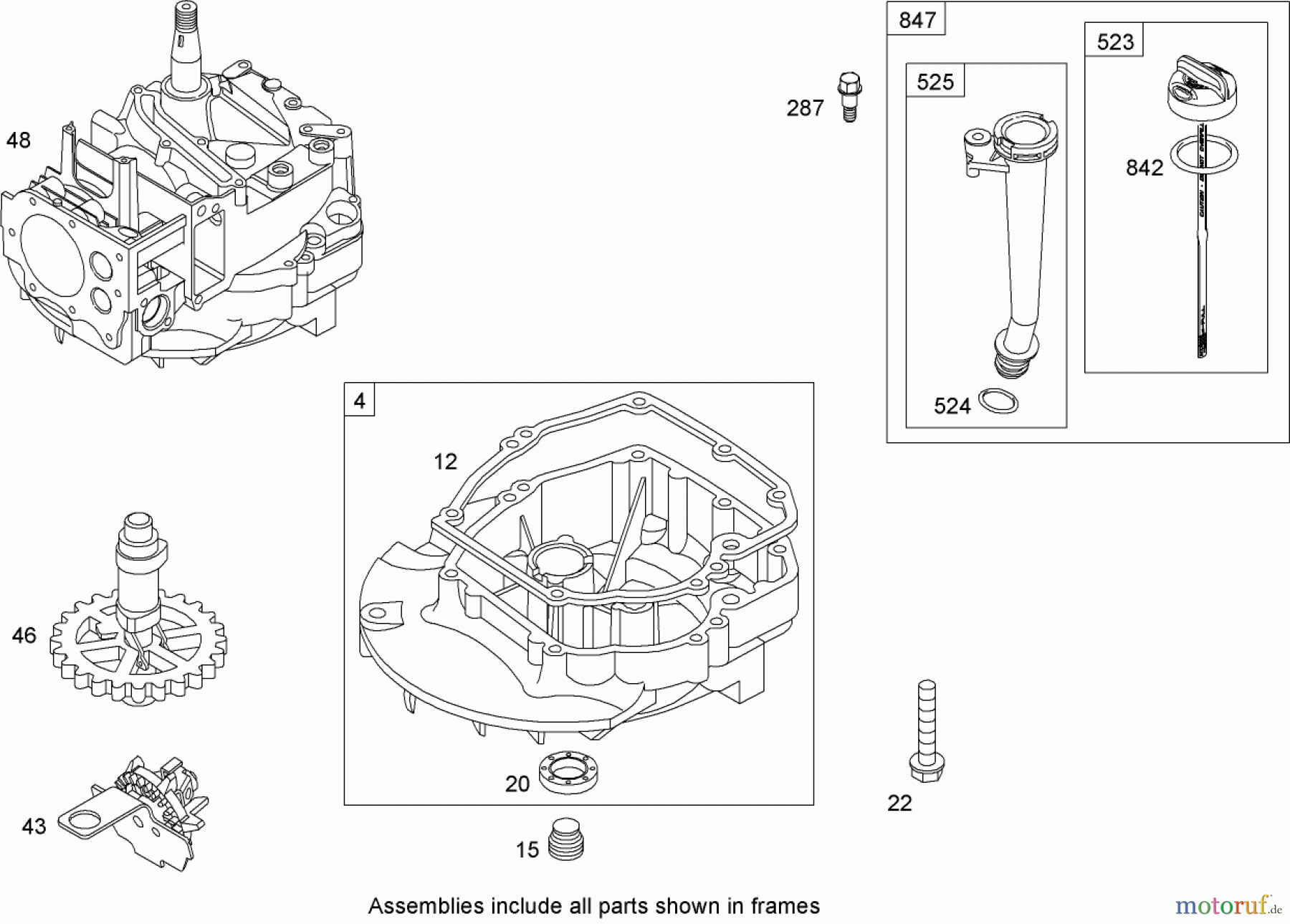  Toro Neu Mowers, Walk-Behind Seite 2 447E (R48) - Toro R48 Recycling Mower, 2009 (290000001-290999999) CRANKCASE ASSEMBLY BRIGGS AND STRATTON 126T05-1840-B1