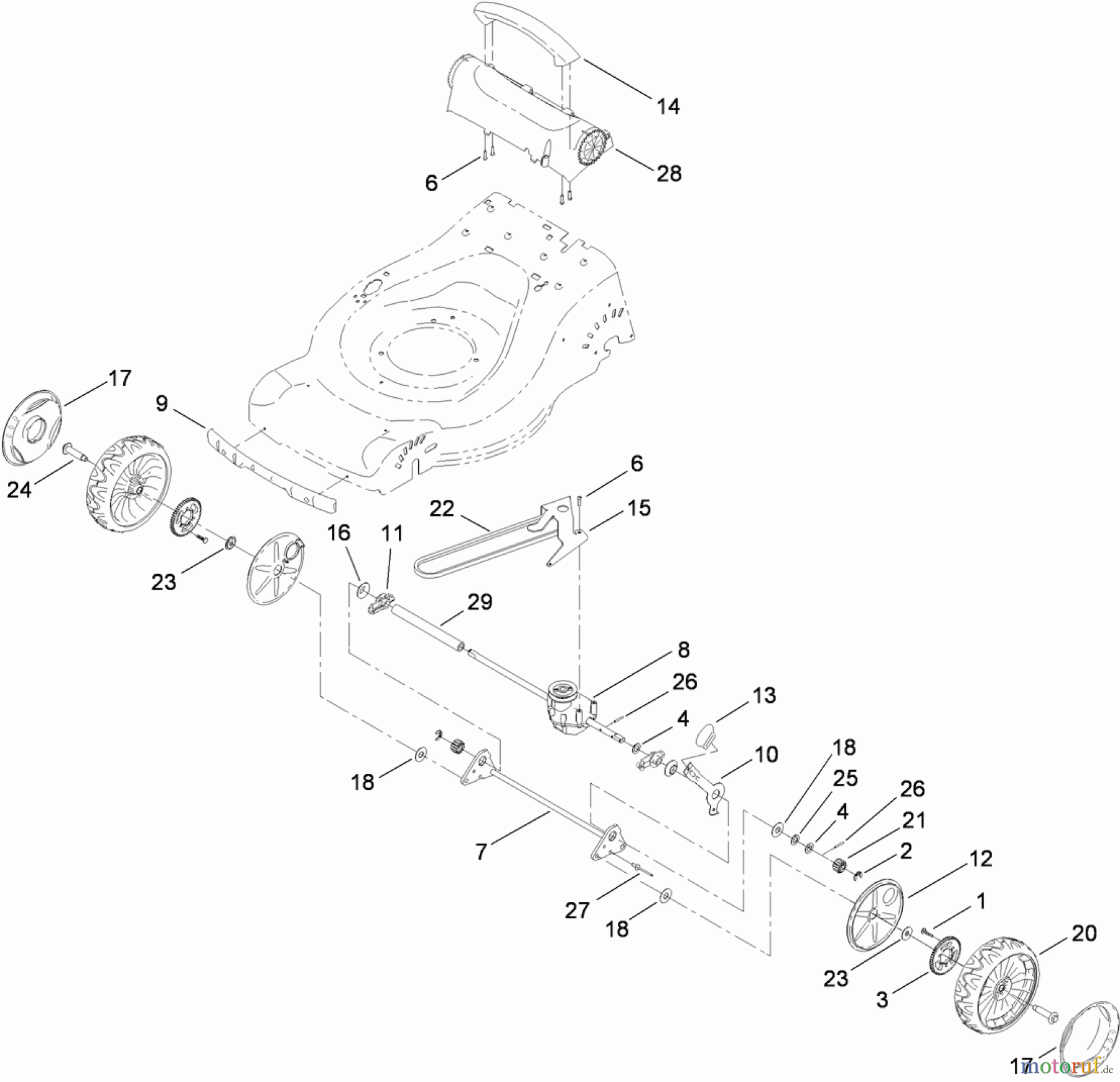  Toro Neu Mowers, Walk-Behind Seite 2 447F (R48) - Toro R48 Recycling Mower, 2010 (310000001-310999999) DRIVE ASSEMBLY