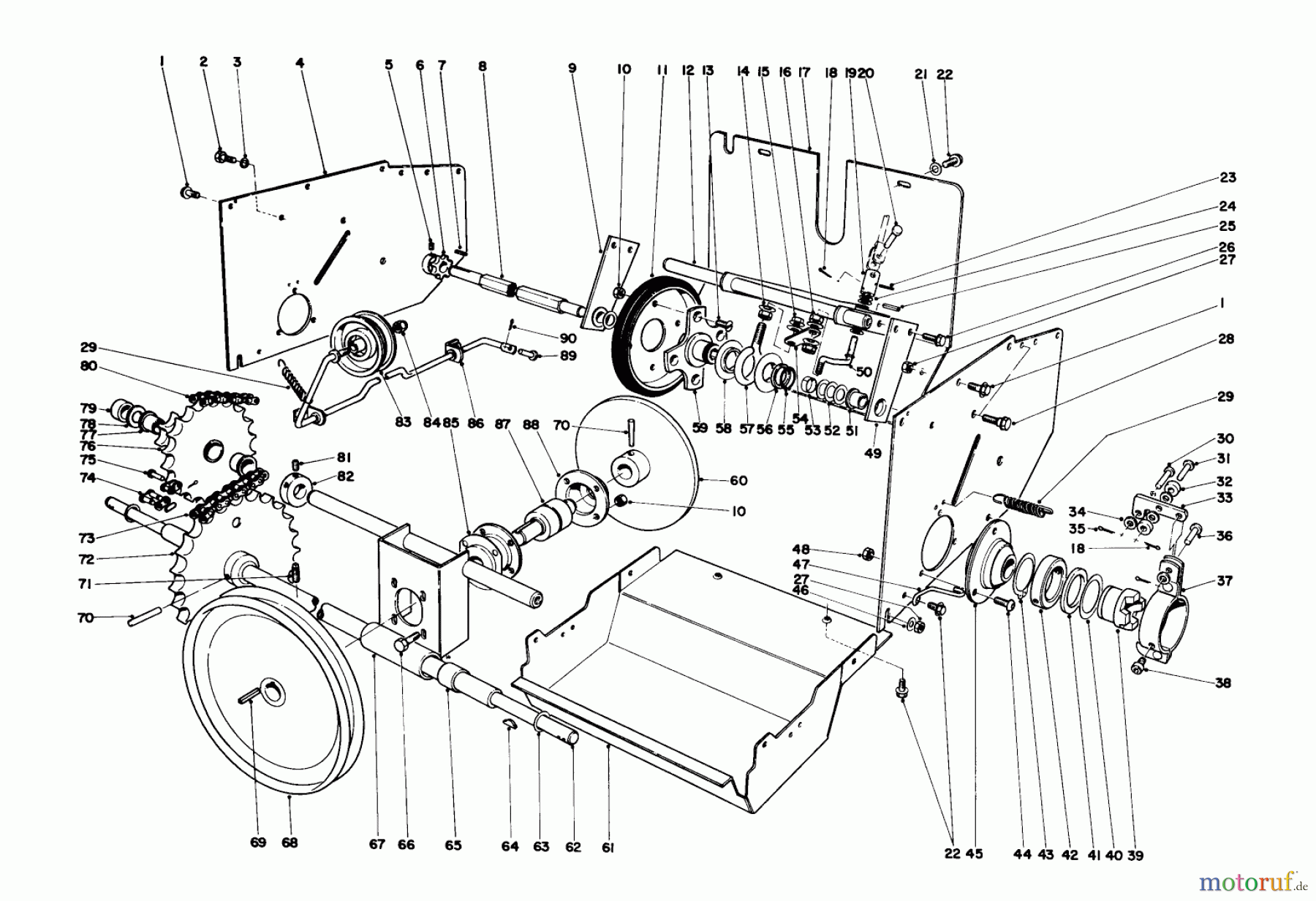  Toro Neu Snow Blowers/Snow Throwers Seite 1 31820 (832) - Toro 832 Snowthrower, 1972 (200001-299999) TRACTION ASSEMBLY