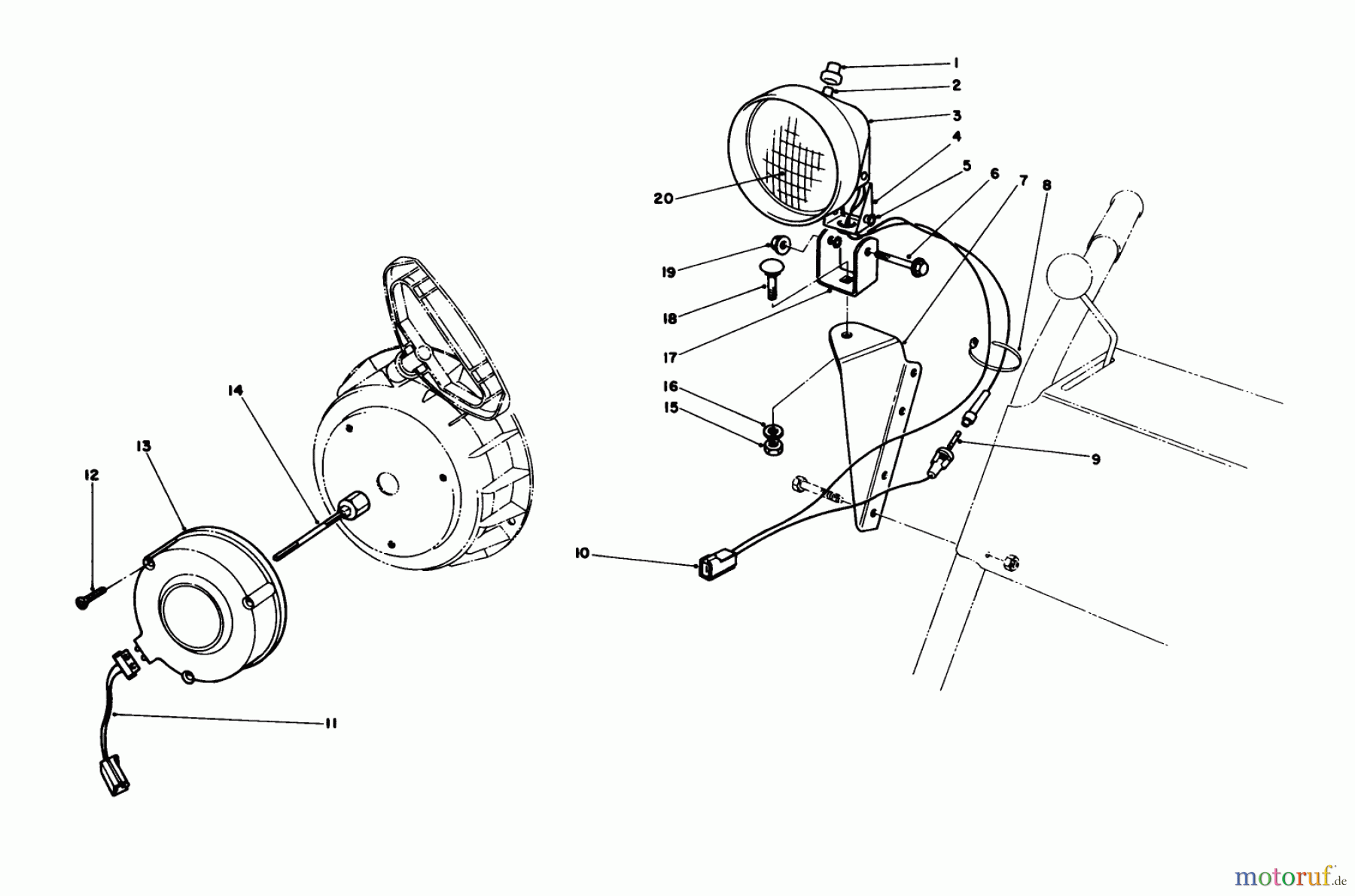  Toro Neu Snow Blowers/Snow Throwers Seite 1 38035 (3521) - Toro 3521 Snowthrower, 1986 (6000001-6999999) LIGHT KIT NO. 54-9821 (OPTIONAL)