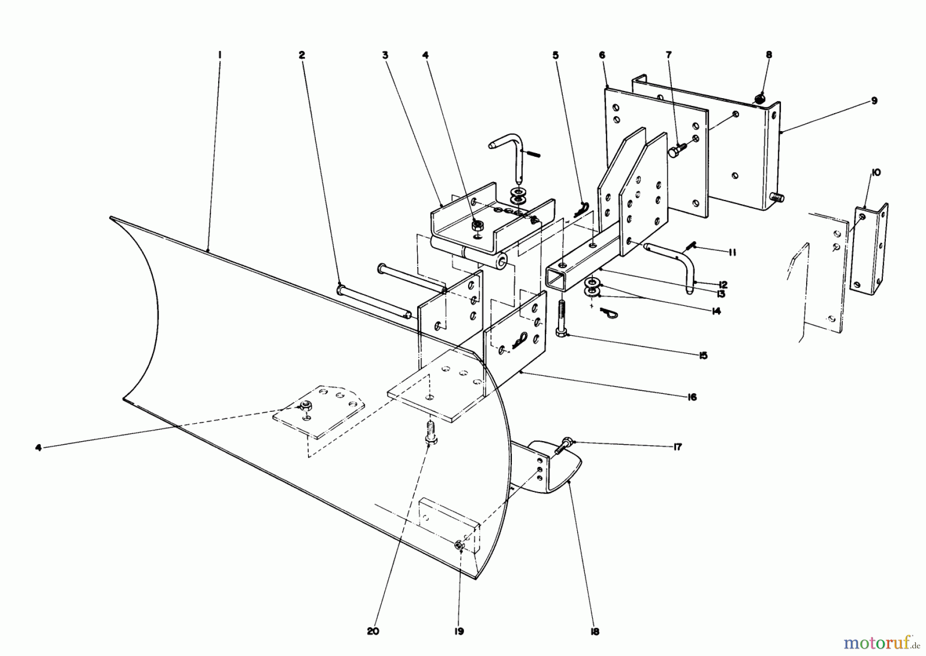  Toro Neu Snow Blowers/Snow Throwers Seite 1 38050 (724) - Toro 724 Snowthrower, 1981 (1000001-1999999) GRADER BLADE ASSEMBLY MODEL 59099