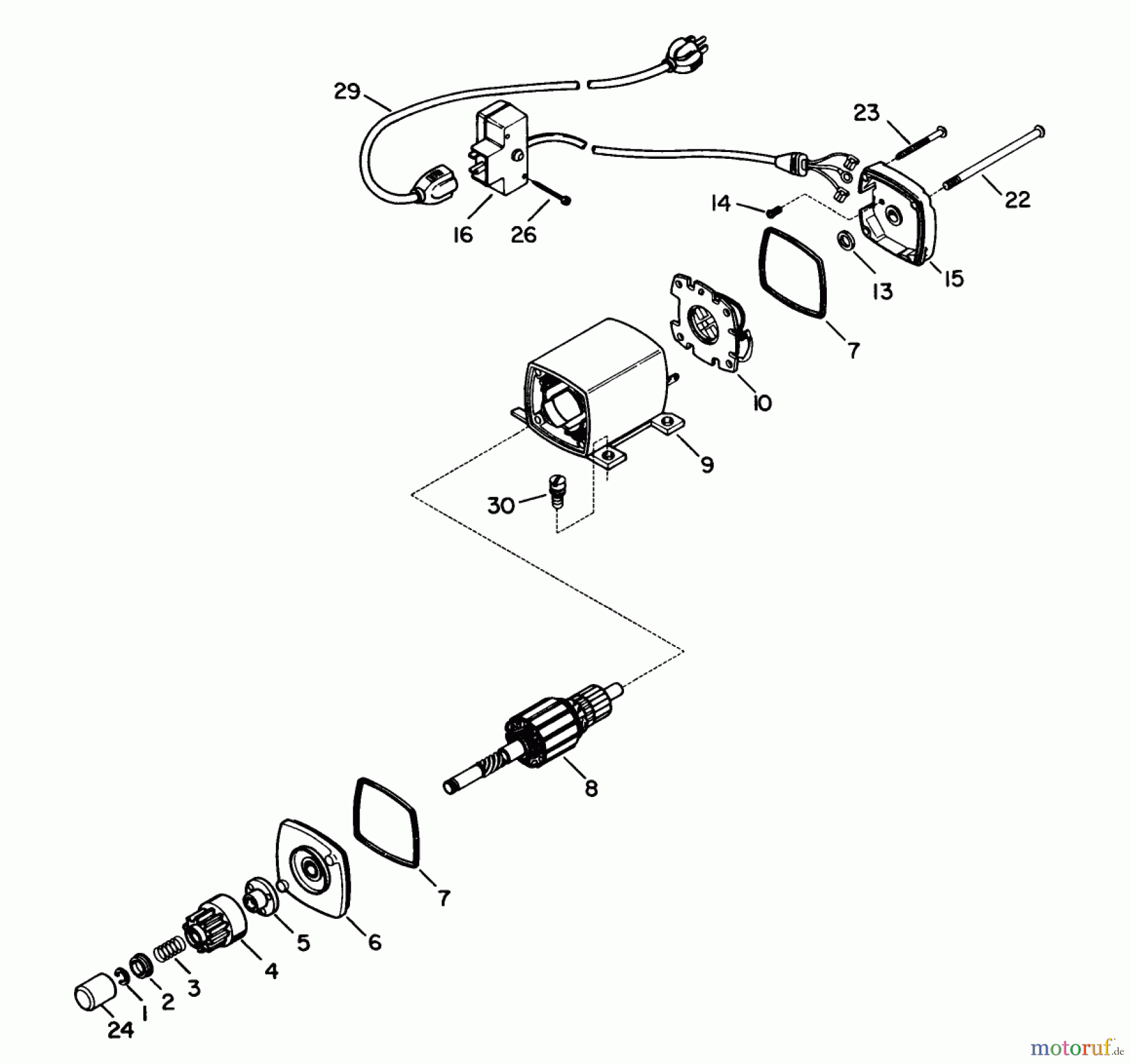  Toro Neu Snow Blowers/Snow Throwers Seite 1 38040 (524) - Toro 524 Snowthrower, 1987 (7000001-7999999) STARTER MOTOR KIT-MODEL 38-7590 (OPTIONAL)