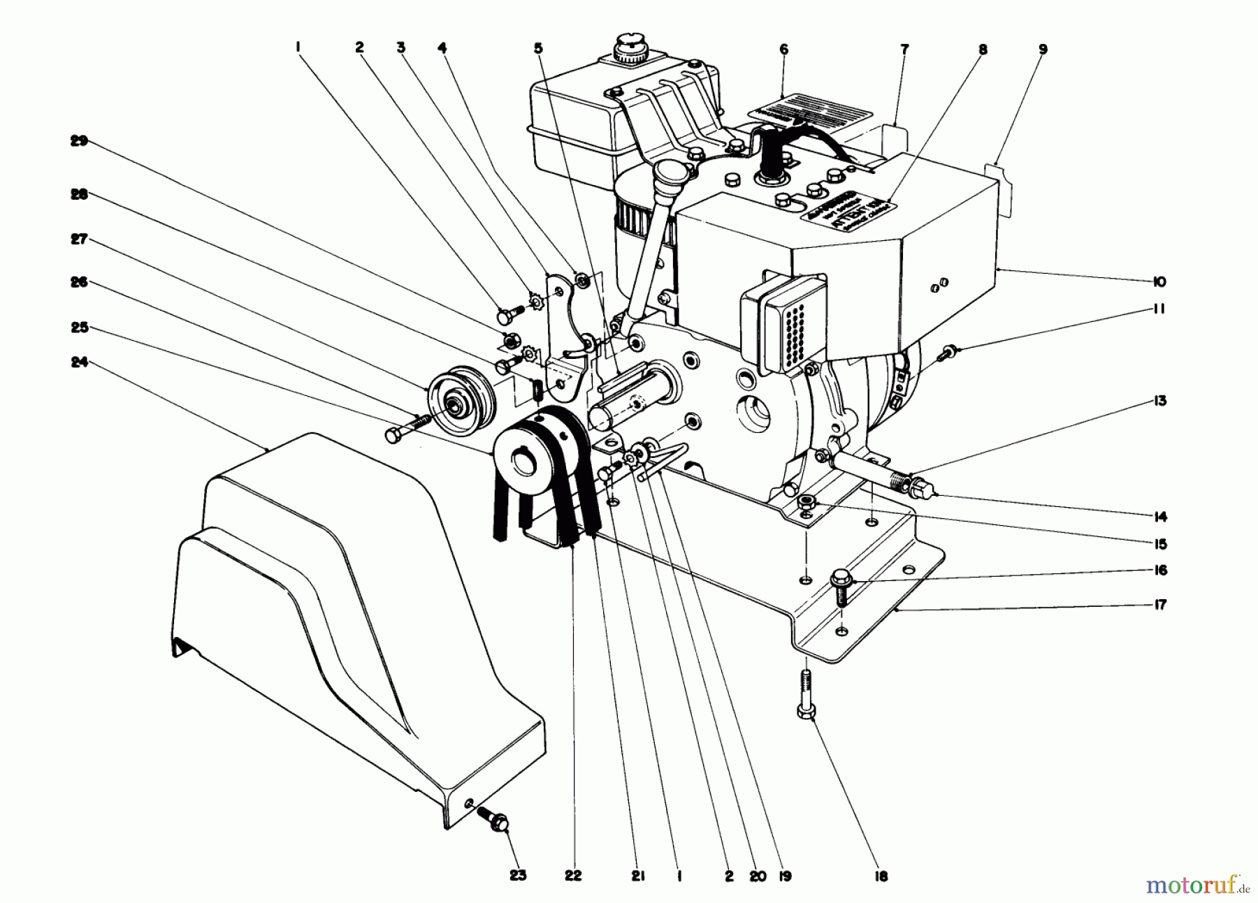  Toro Neu Snow Blowers/Snow Throwers Seite 1 38045 (524) - Toro 524 Snowthrower, 1982 (2000001-2999999) ENGINE ASSEMBLY