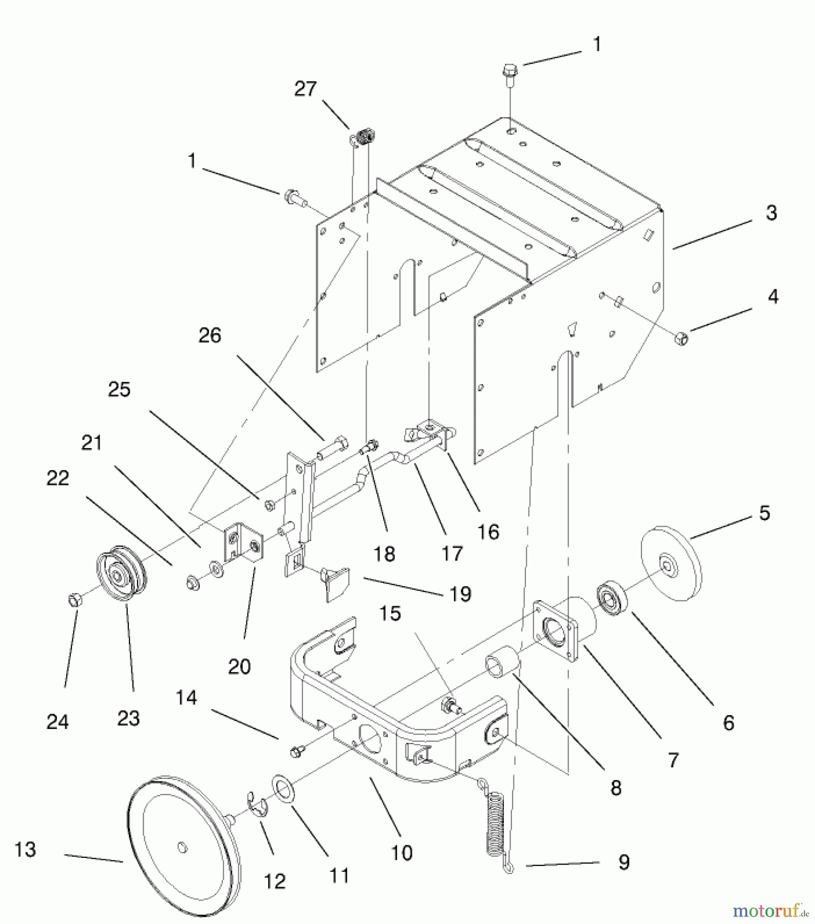  Toro Neu Snow Blowers/Snow Throwers Seite 1 38051 (522) - Toro 522 Snowthrower, 2001 (210000001-210999999) TRACTION ASSEMBLY #1