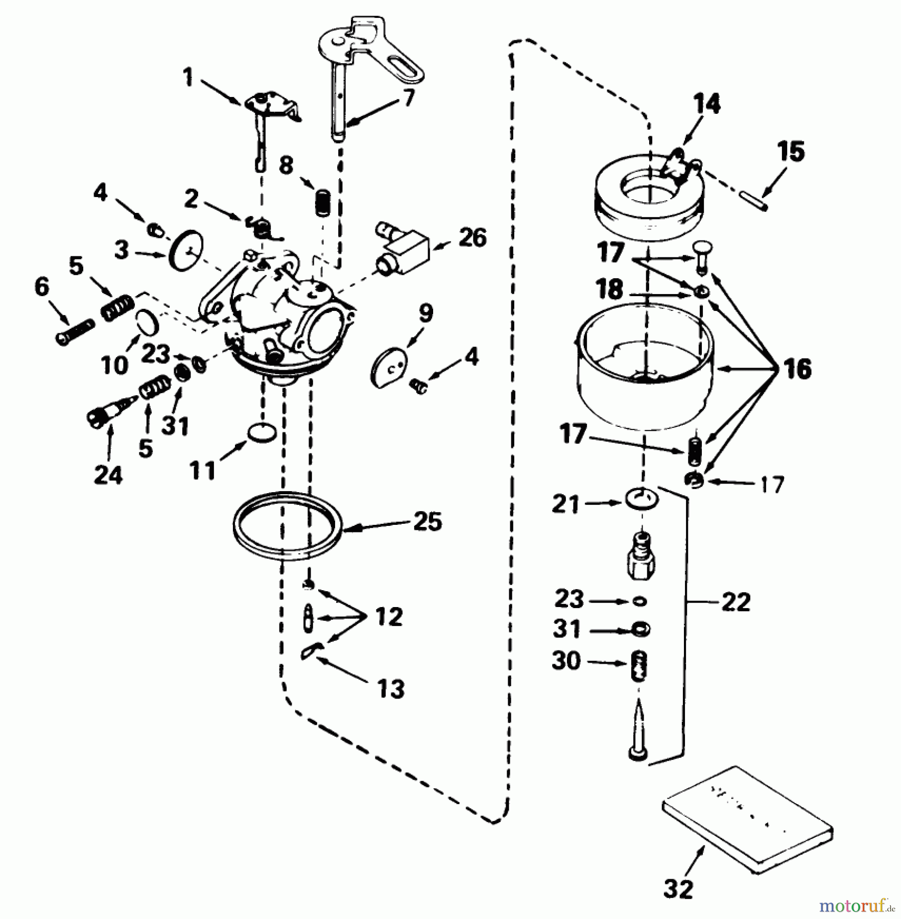  Toro Neu Snow Blowers/Snow Throwers Seite 1 38052 (521) - Toro 521 Snowthrower, 1991 (1000001-1999999) CARBURETOR NO. 632107A