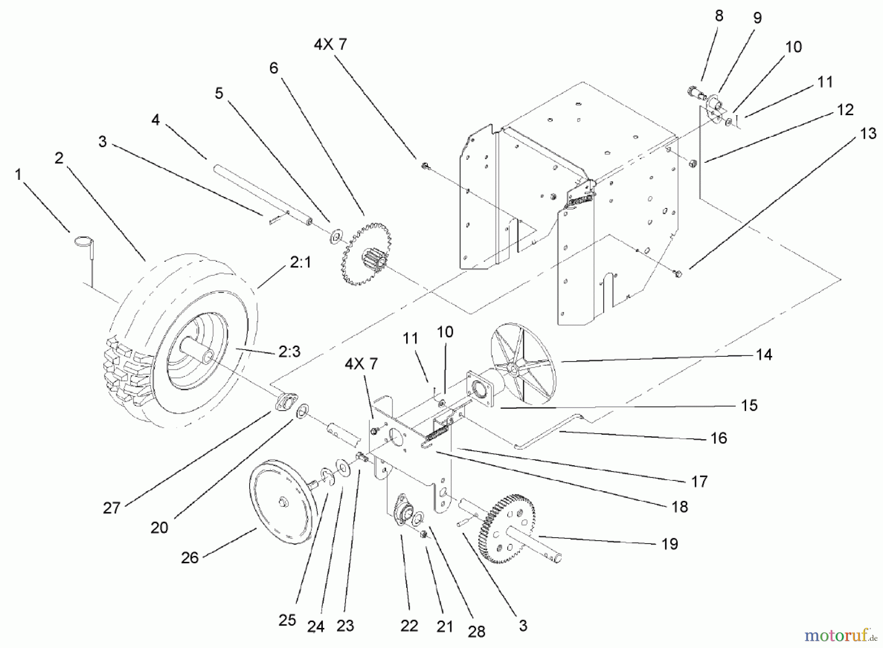  Toro Neu Snow Blowers/Snow Throwers Seite 1 38078 (824) - Toro 824 Power Throw Snowthrower, 2003 (230000001-230999999) LOWER TRACTION ASSEMBLY