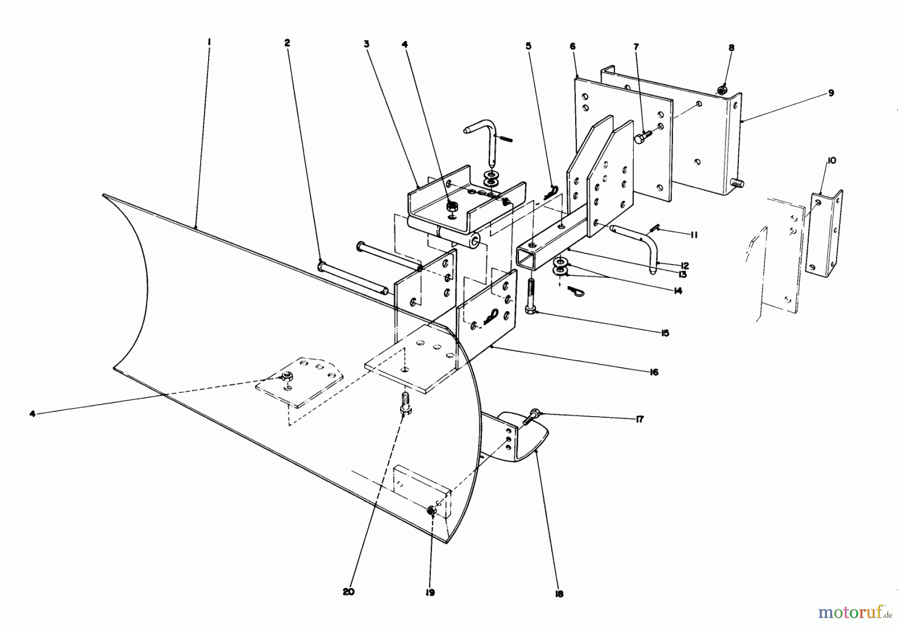  Toro Neu Snow Blowers/Snow Throwers Seite 1 38056 (521) - Toro 521 Snowthrower, 1987 (7000001-7999999) GRADER BLADE ASSEMBLY MODEL 59099 (OPTIONAL)