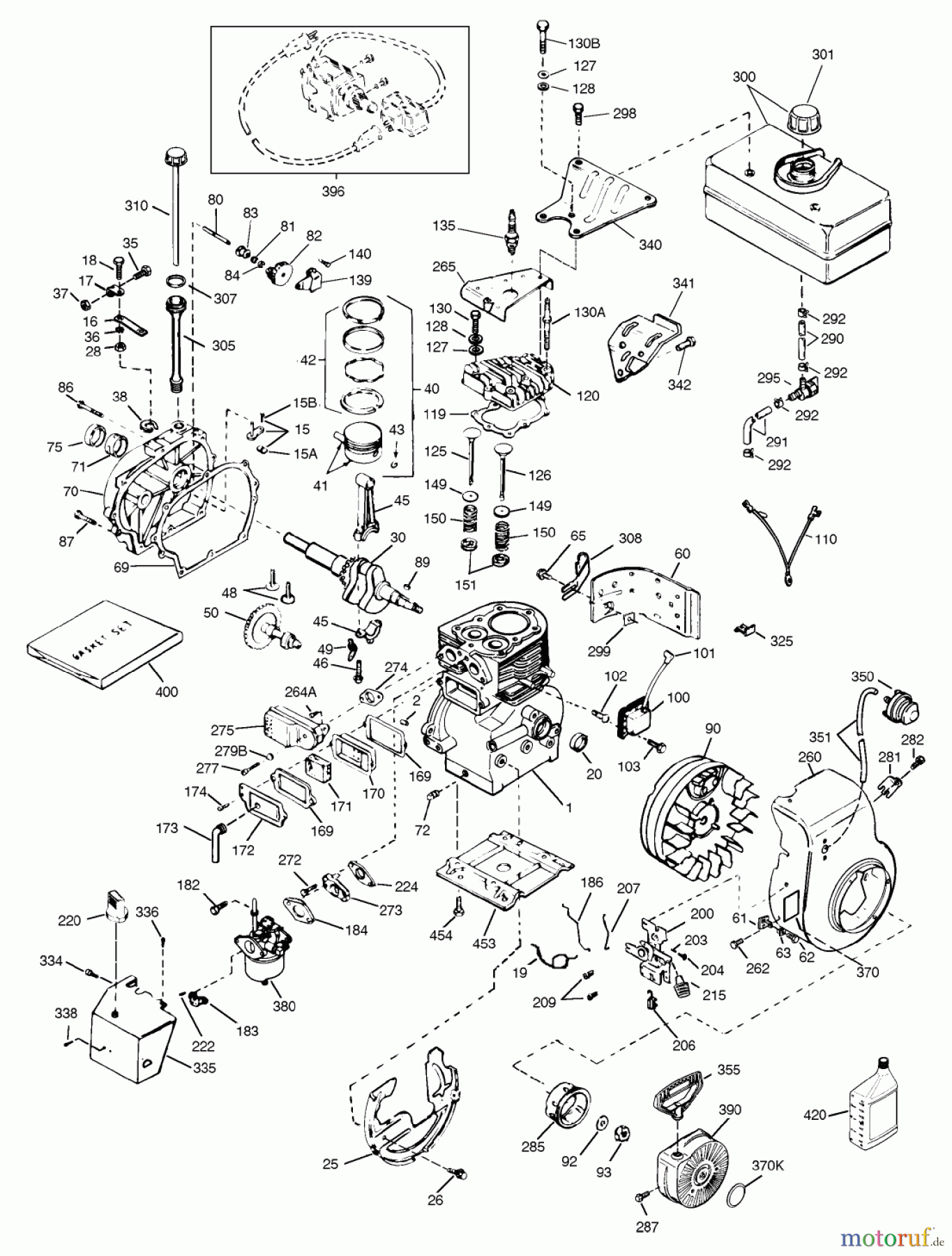  Toro Neu Snow Blowers/Snow Throwers Seite 1 38073 (724) - Toro 724 Snowthrower, 1998 (8900001-8999999) ENGINE TECUMSEH MODEL HSK70-130282U