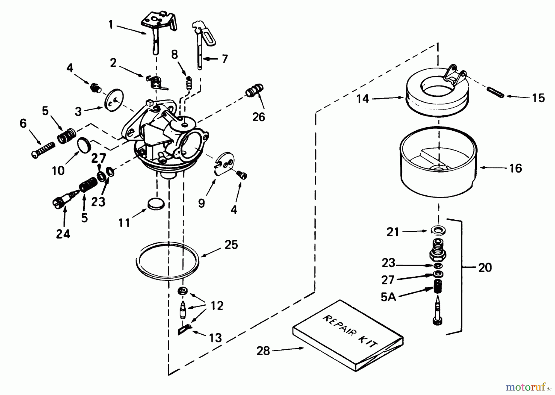  Toro Neu Snow Blowers/Snow Throwers Seite 1 38080 (824) - Toro 824 Snowthrower, 1985 (5000001-5999999) CARBURETOR NO. 632334