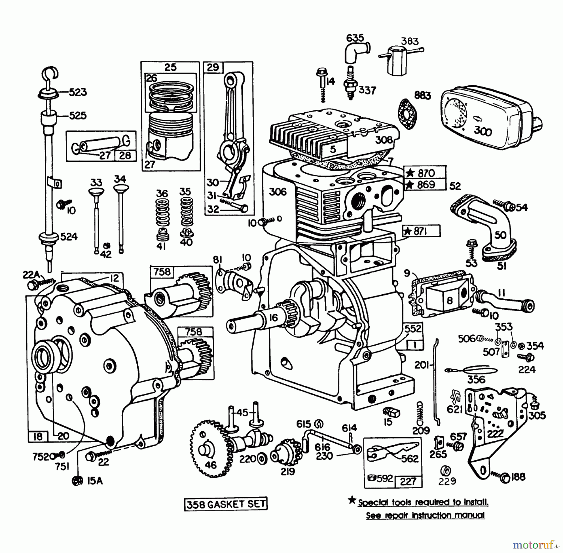  Toro Neu Snow Blowers/Snow Throwers Seite 1 38095 (1132) - Toro 1132 Snowthrower, 1984 (4000001-4999999) ENGINE BRIGGS & STRATTON MODEL NO. 252416-0677-01 #1