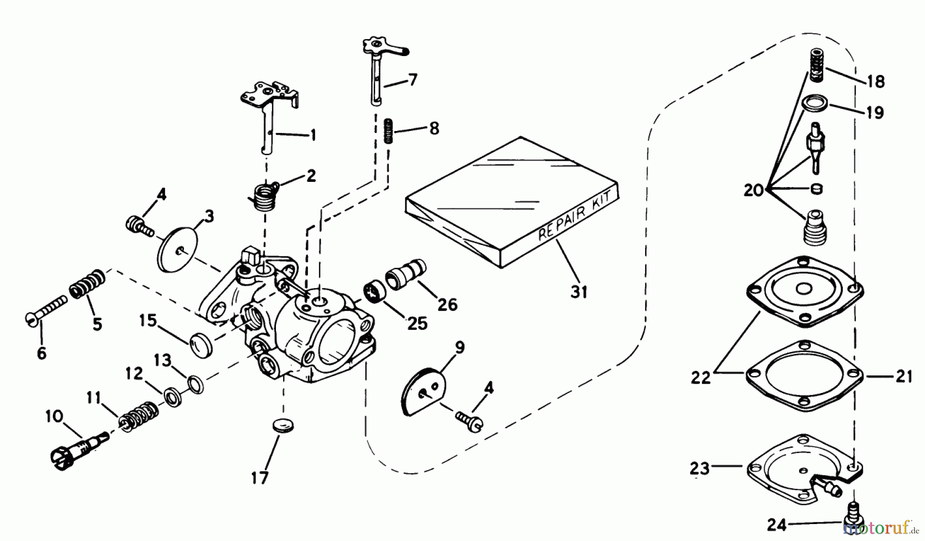  Toro Neu Snow Blowers/Snow Throwers Seite 1 38130 (S-200) - Toro S-200 Snowthrower, 1980 (0015001-0499999) CARBURETOR NO. 632101 ENGINE MODEL AH520 TYPE 1585A UNIT MODEL 38120 (USED ON UNITS WITH SERIAL NO. 0100000 THRU