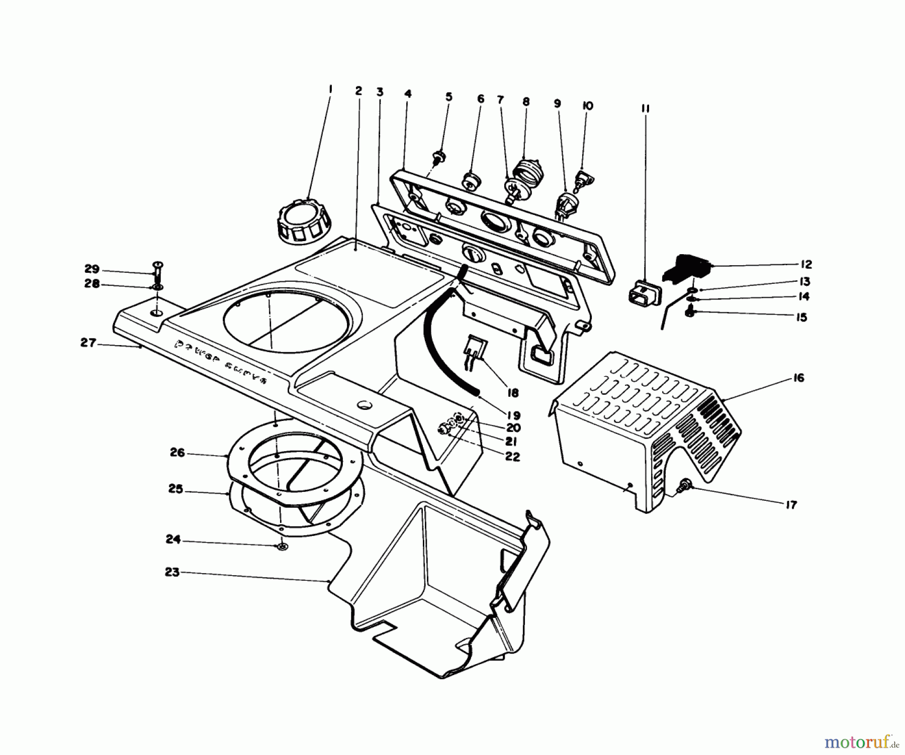  Toro Neu Snow Blowers/Snow Throwers Seite 1 38180 - Toro CCR 2000 Snowthrower, 1992 (2000001-2999999) CONTROL PANEL & SHROUDING ASSEMBLY