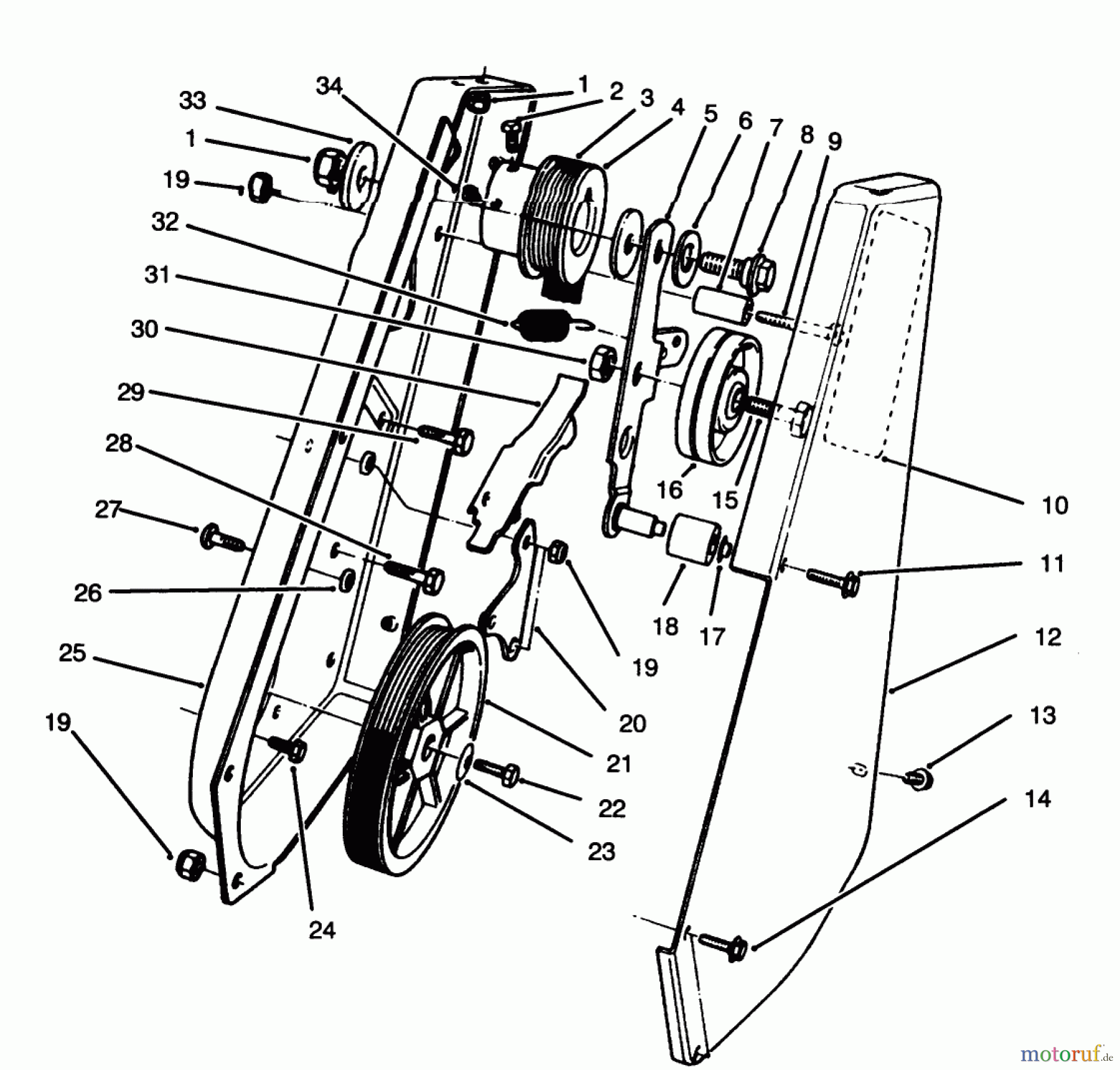  Toro Neu Snow Blowers/Snow Throwers Seite 1 38181 - Toro CCR 2000 Snowthrower, 1995 (5900001-5999999) DRIVE ASSEMBLY