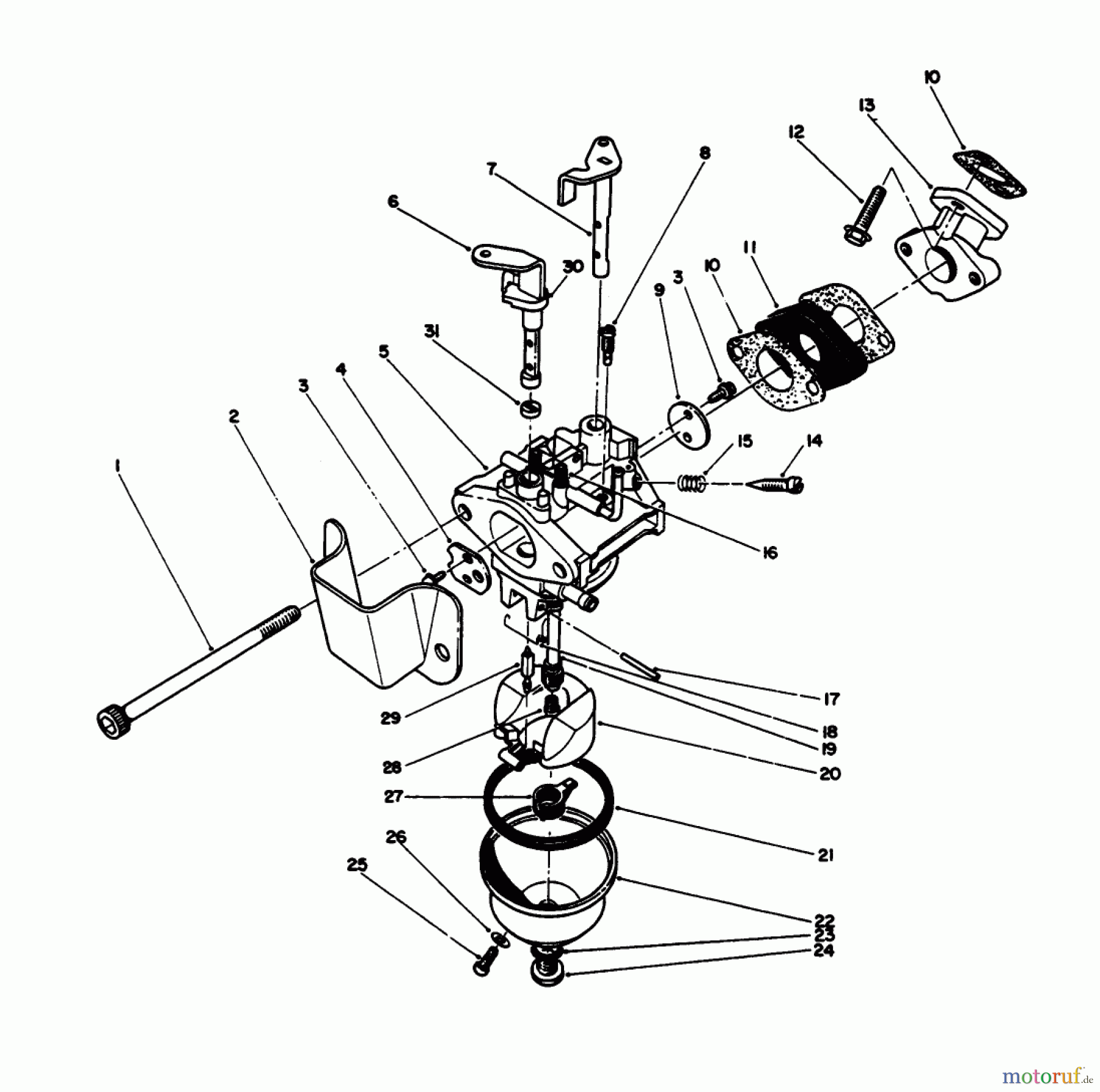  Toro Neu Snow Blowers/Snow Throwers Seite 1 38185 - Toro CCR 2000 Snowthrower, 1994 (4900001-4999999) CARBURETOR ASSEMBLY (ENGINE MODEL 47PP3-5)