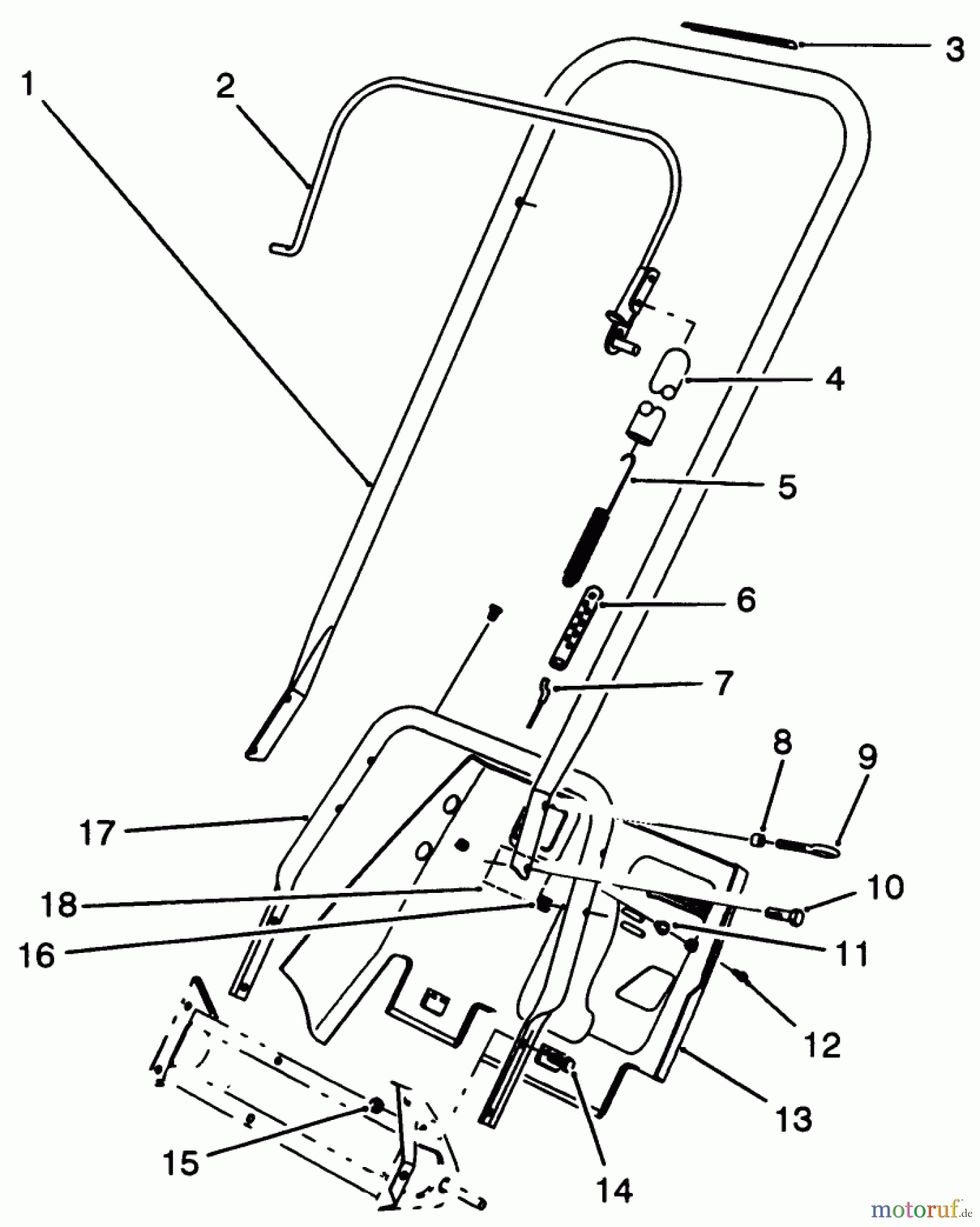  Toro Neu Snow Blowers/Snow Throwers Seite 1 38196 - Toro CCR 1000 Snowthrower, 1993 (3900001-3999999) HANDLE ASSEMBLY